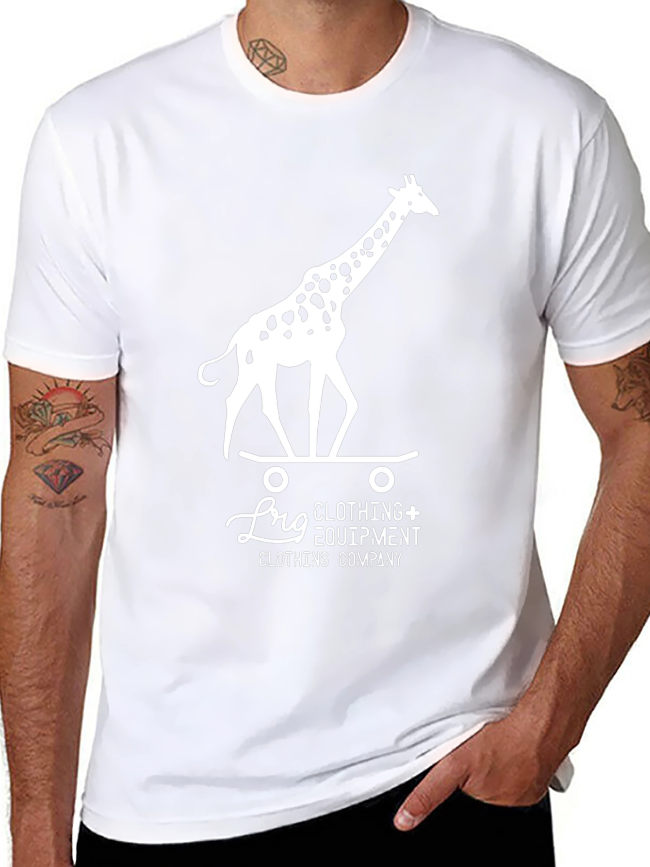 Cool Giraffe Skateboard Graphic Tee