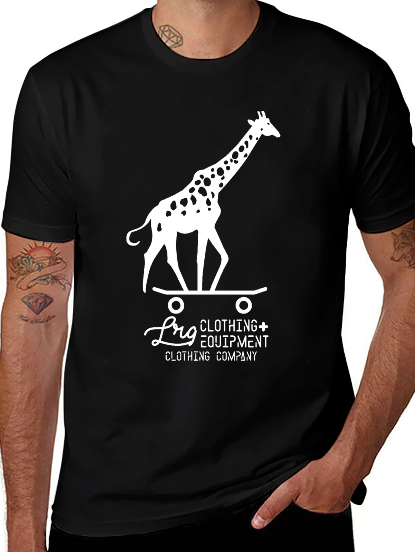 Cool Giraffe Skateboard Graphic Tee