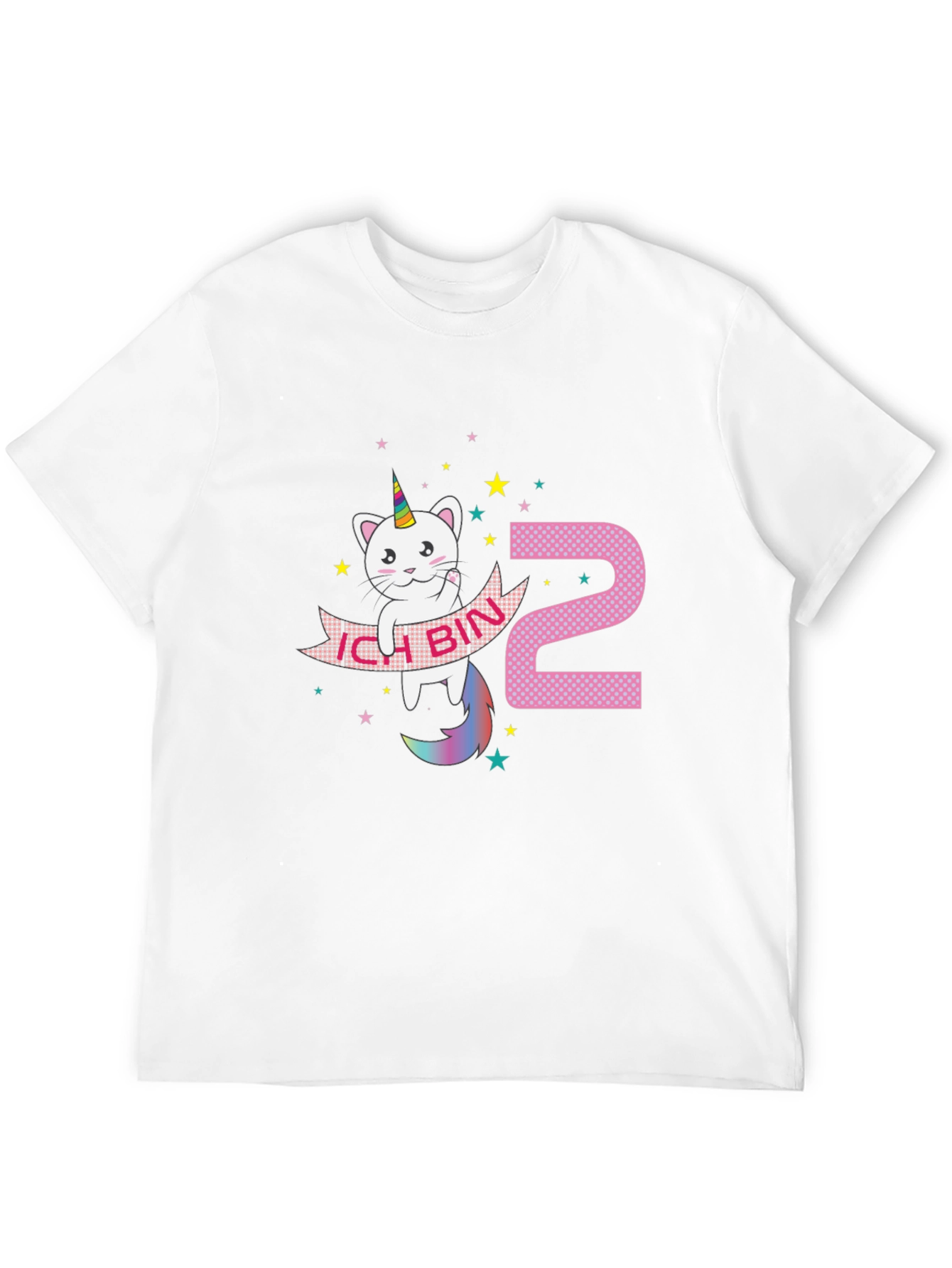 Cute 2nd Birthday Unicorn Cat T-Shirt