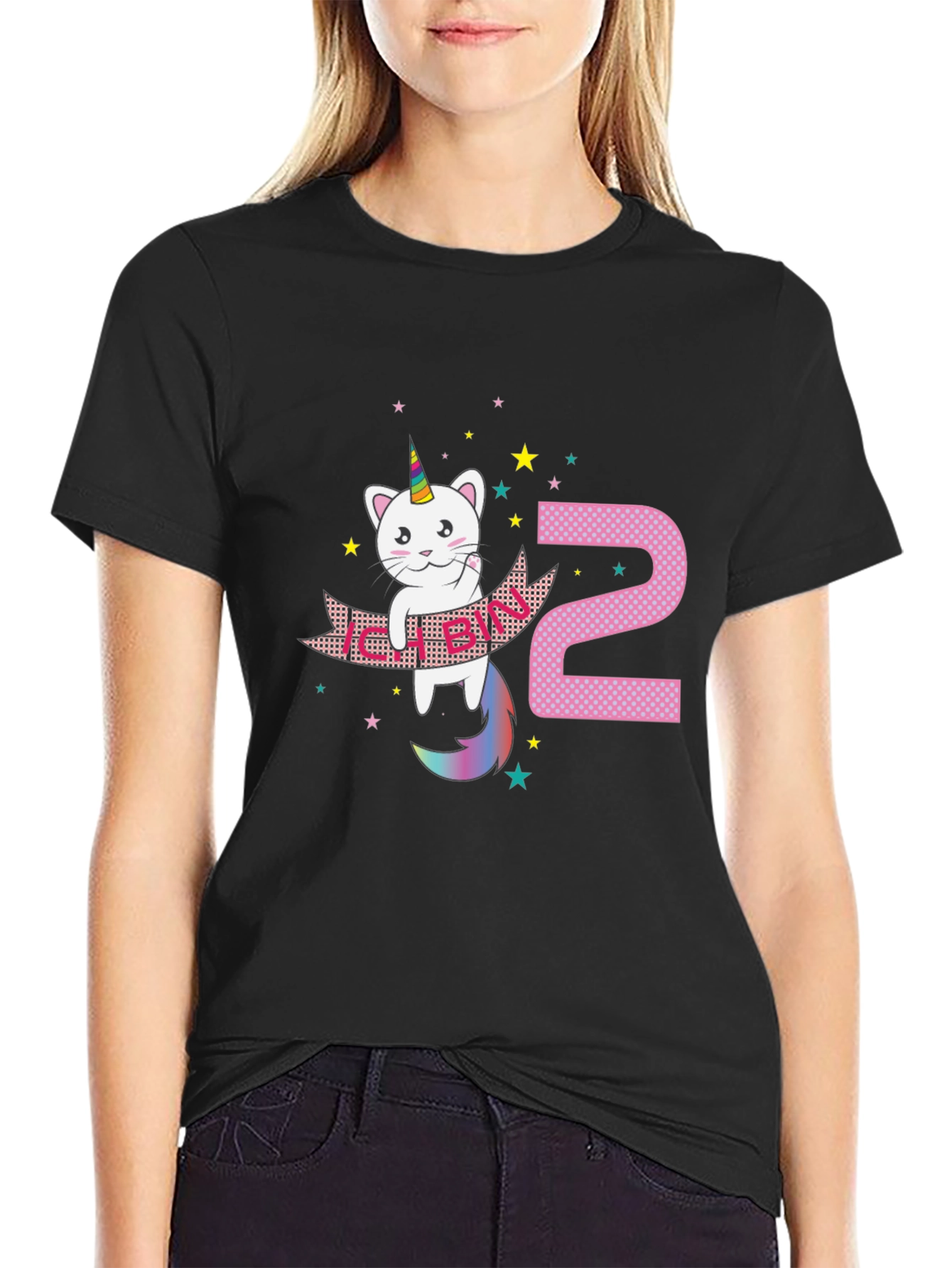 Cute 2nd Birthday Unicorn Cat T-Shirt