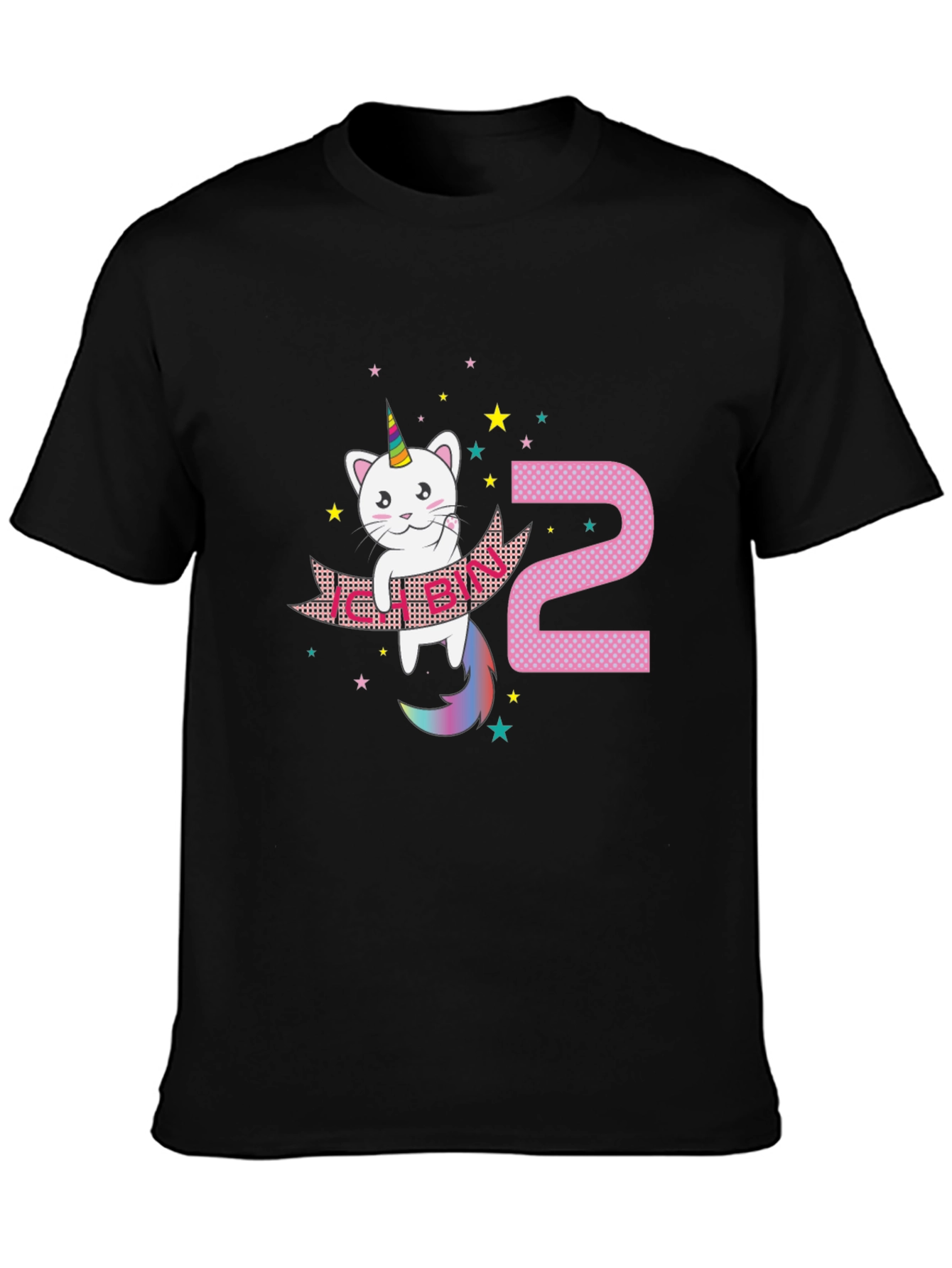 Cute 2nd Birthday Unicorn Cat T-Shirt