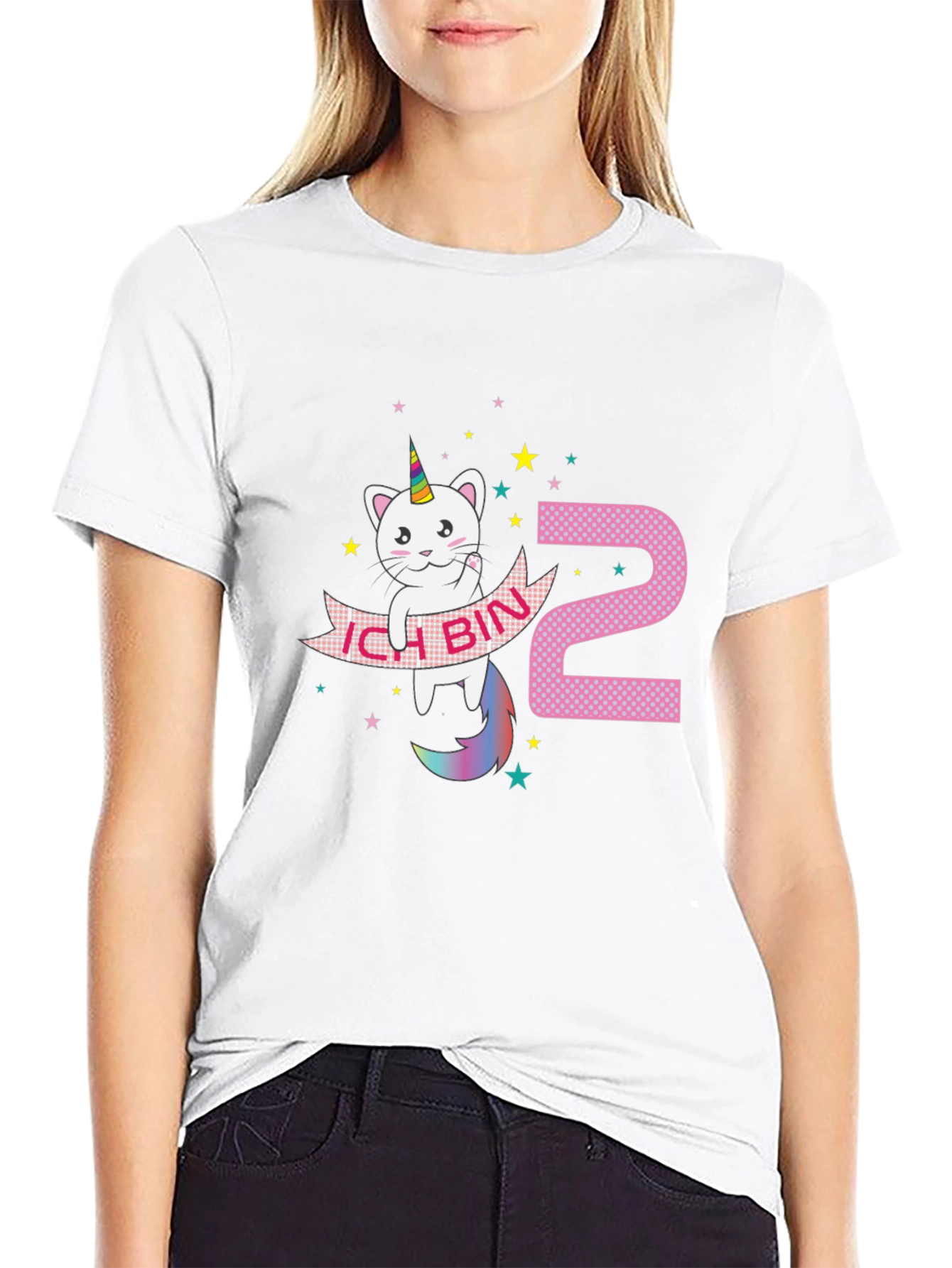 Cute 2nd Birthday Unicorn Cat T-Shirt