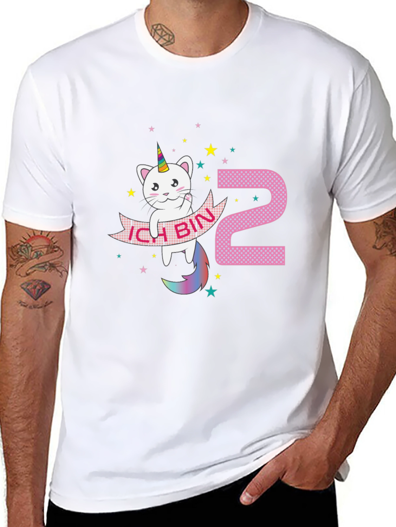 Cute 2nd Birthday Unicorn Cat T-Shirt