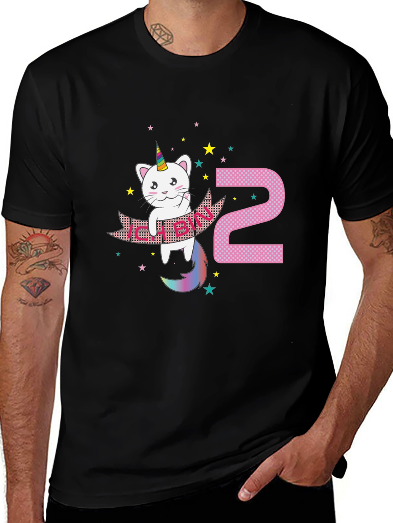 Cute 2nd Birthday Unicorn Cat T-Shirt