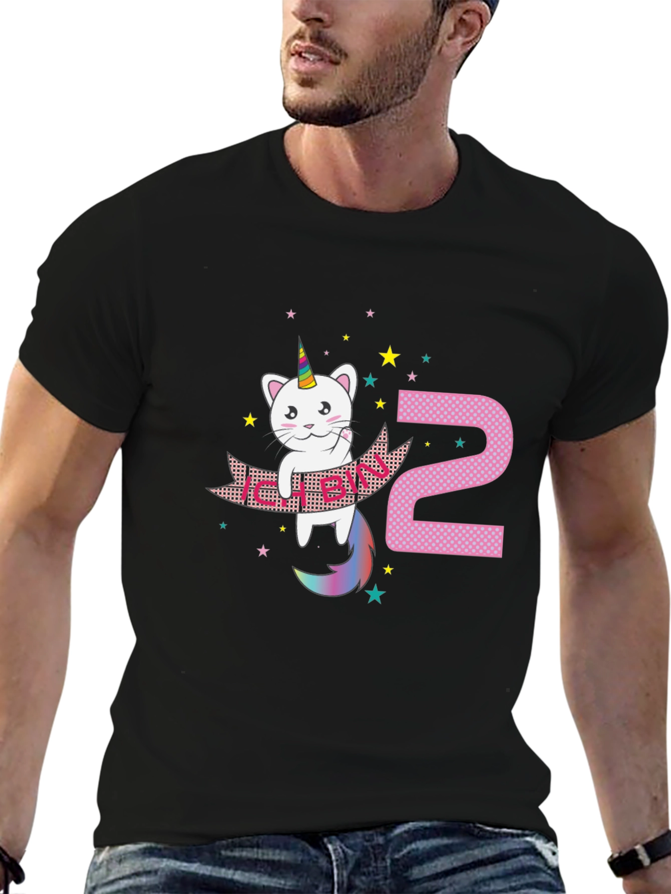 Cute 2nd Birthday Unicorn Cat T-Shirt