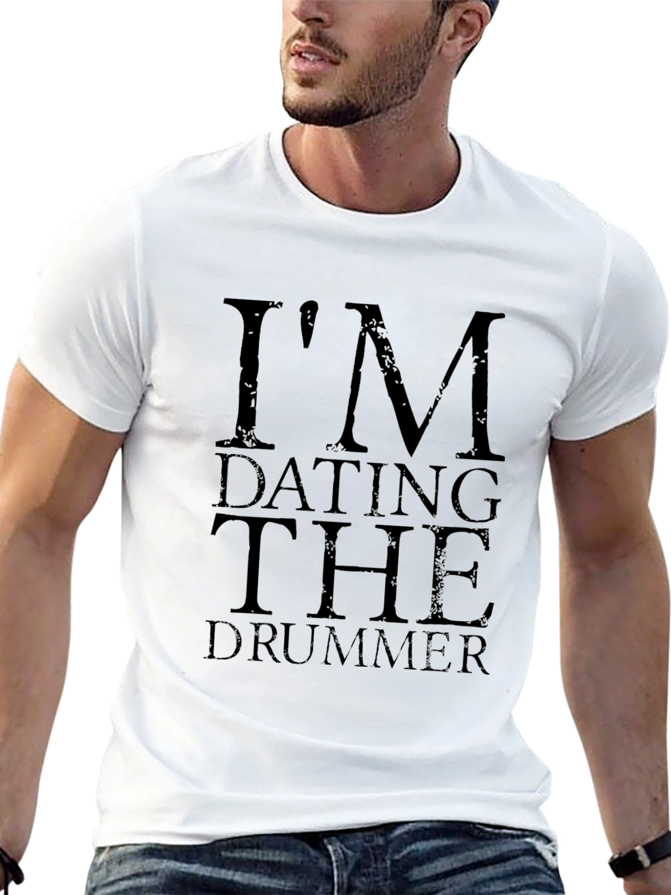 Im Dating the Drummer Tee - Black Cotton Blend