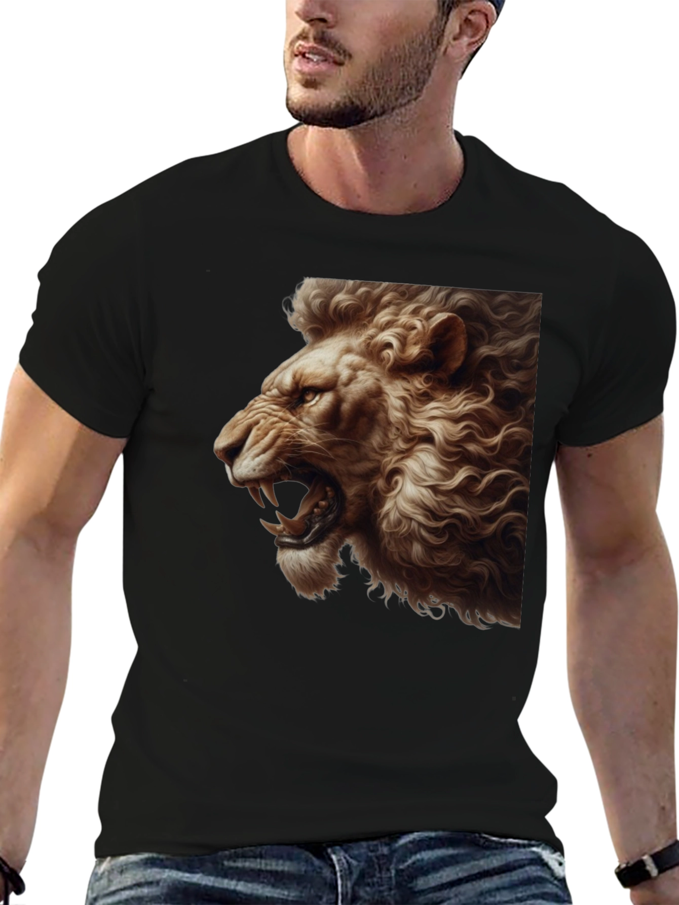 Roaring Lion Graphic Tee - Bold Black T-Shirt
