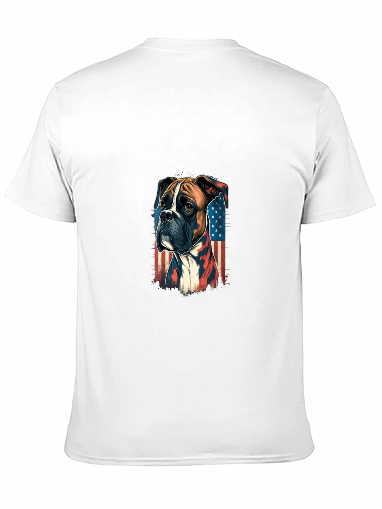 Patriotic Boxer Dog Graphic Tee - Black