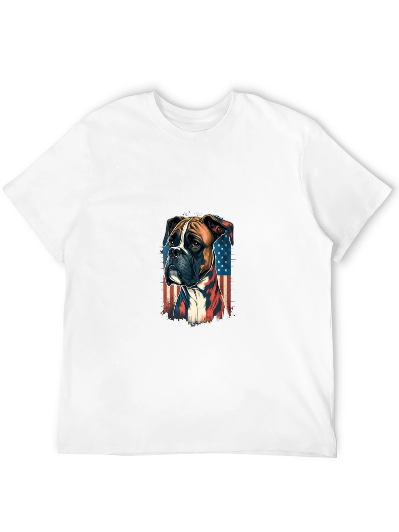 Patriotic Boxer Dog Graphic Tee - Black