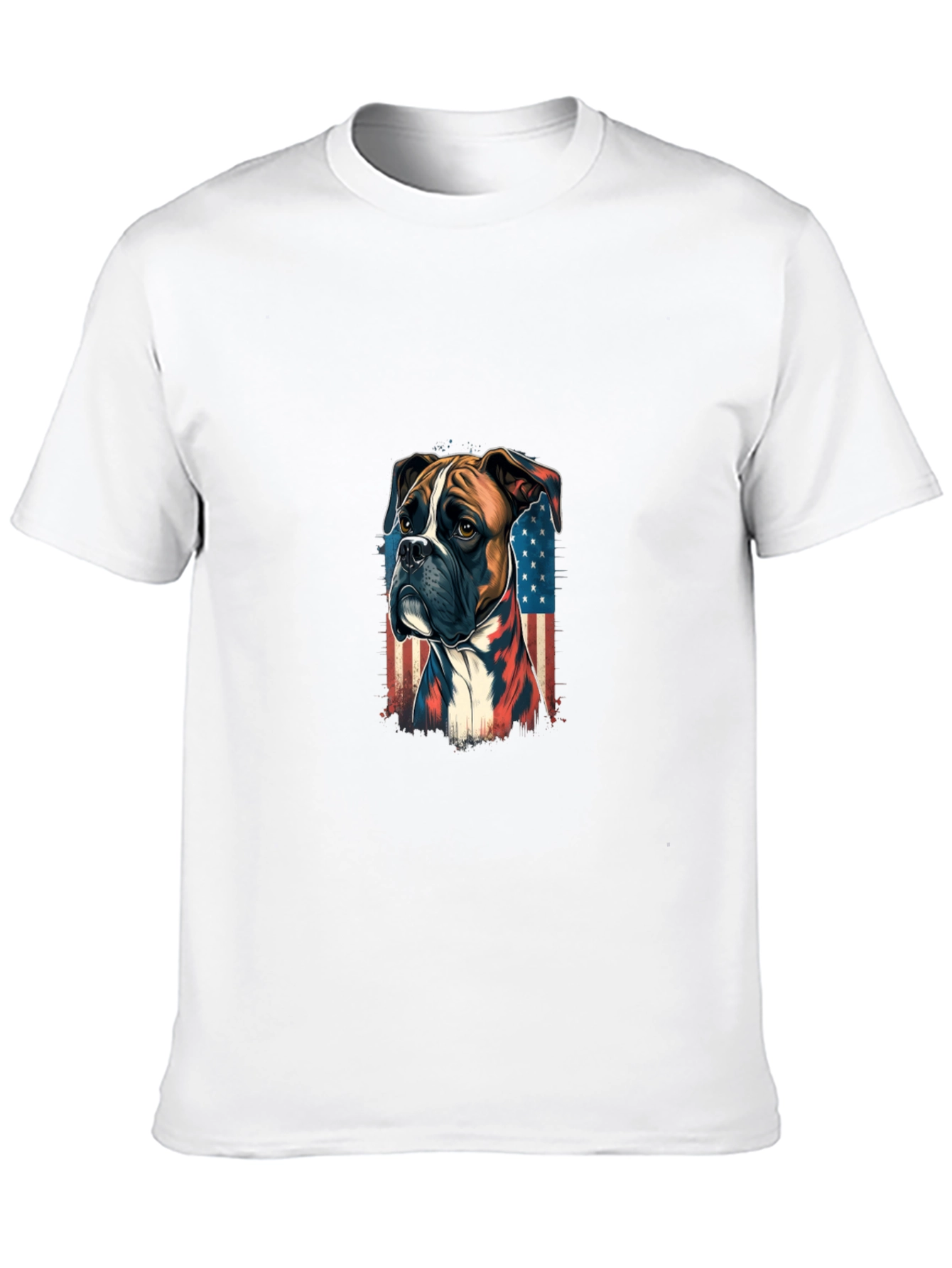 Patriotic Boxer Dog Graphic Tee - Black