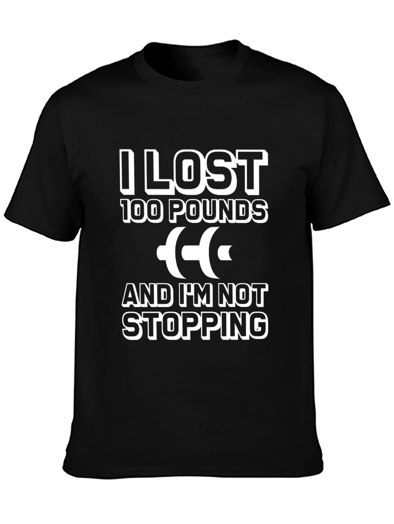 I Lost 100 Pounds Black Graphic Tee