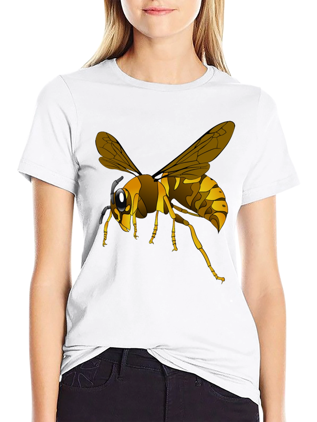 Wasp Graphic Black T-Shirt - Insect Lover Tee