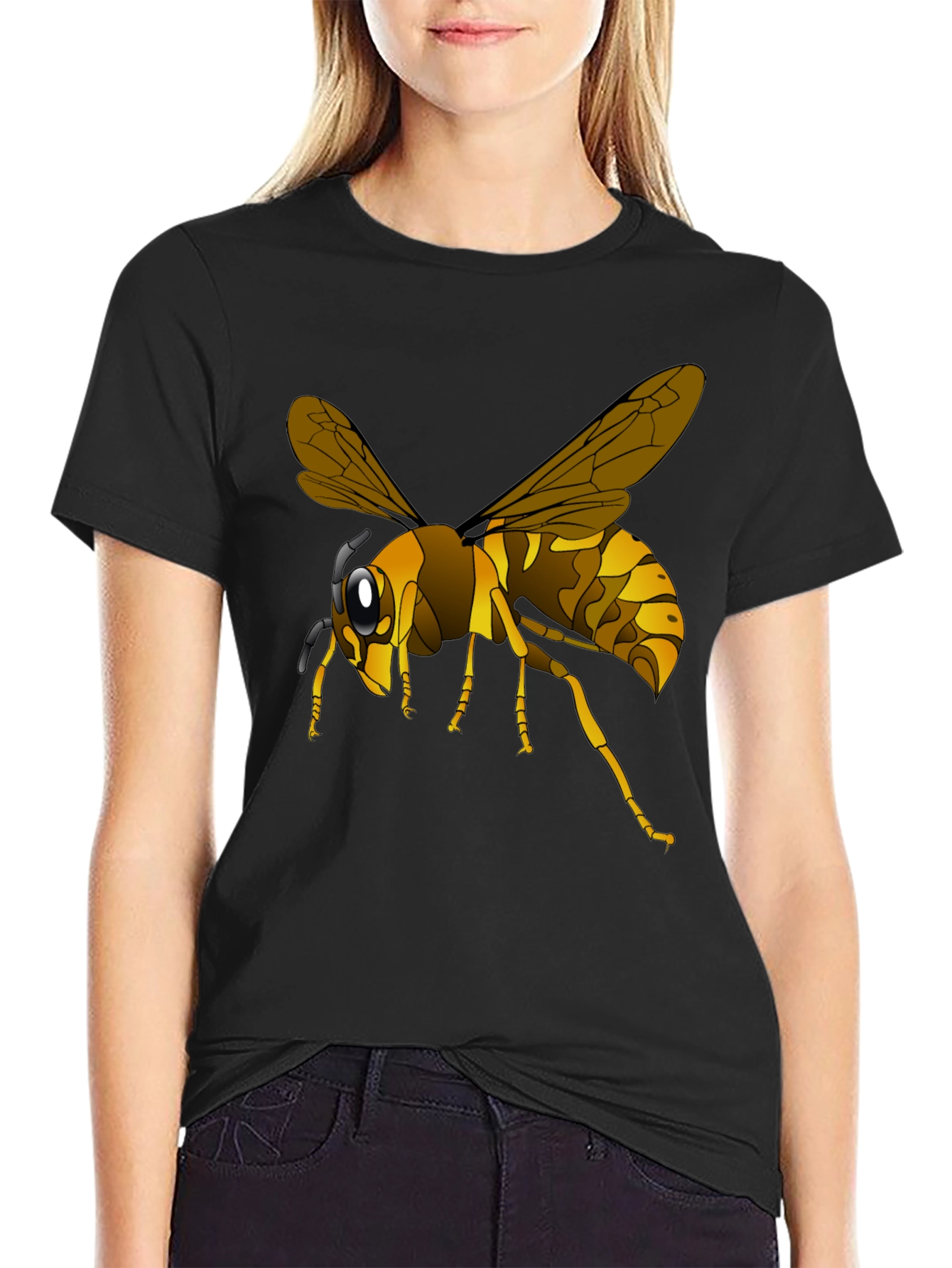 Wasp Graphic Black T-Shirt - Insect Lover Tee