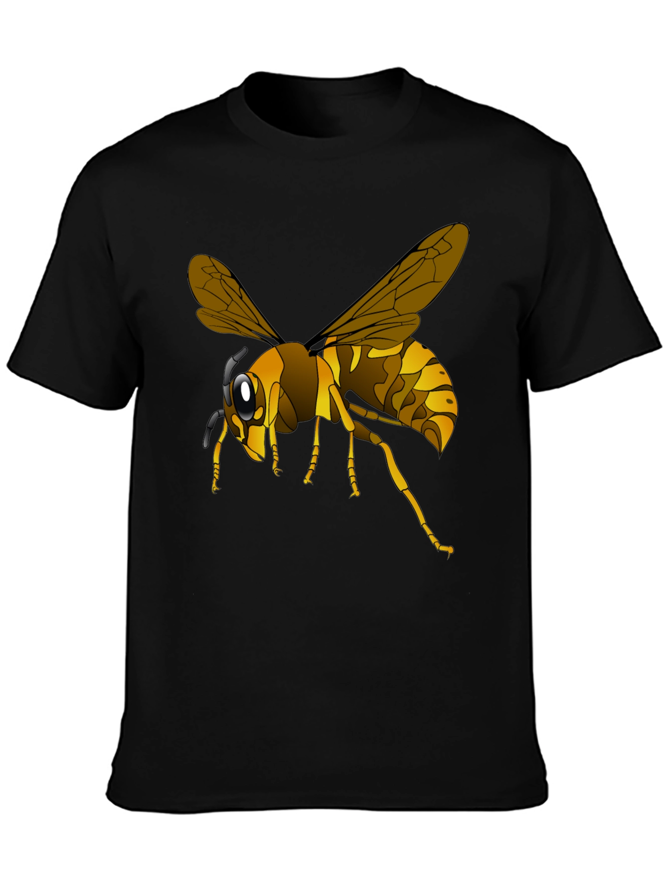 Wasp Graphic Black T-Shirt - Insect Lover Tee