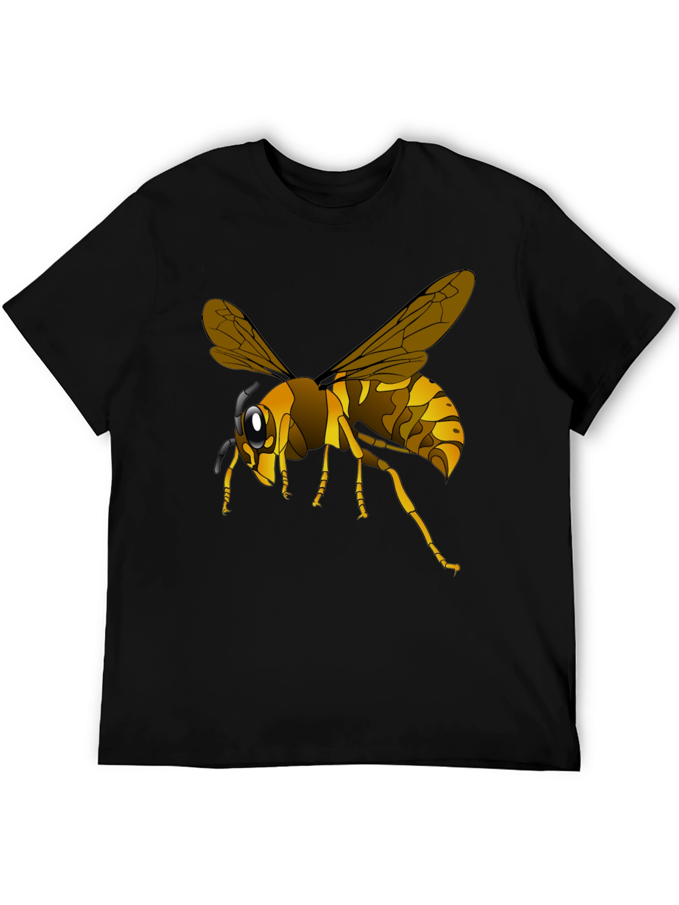 Wasp Graphic Black T-Shirt - Insect Lover Tee
