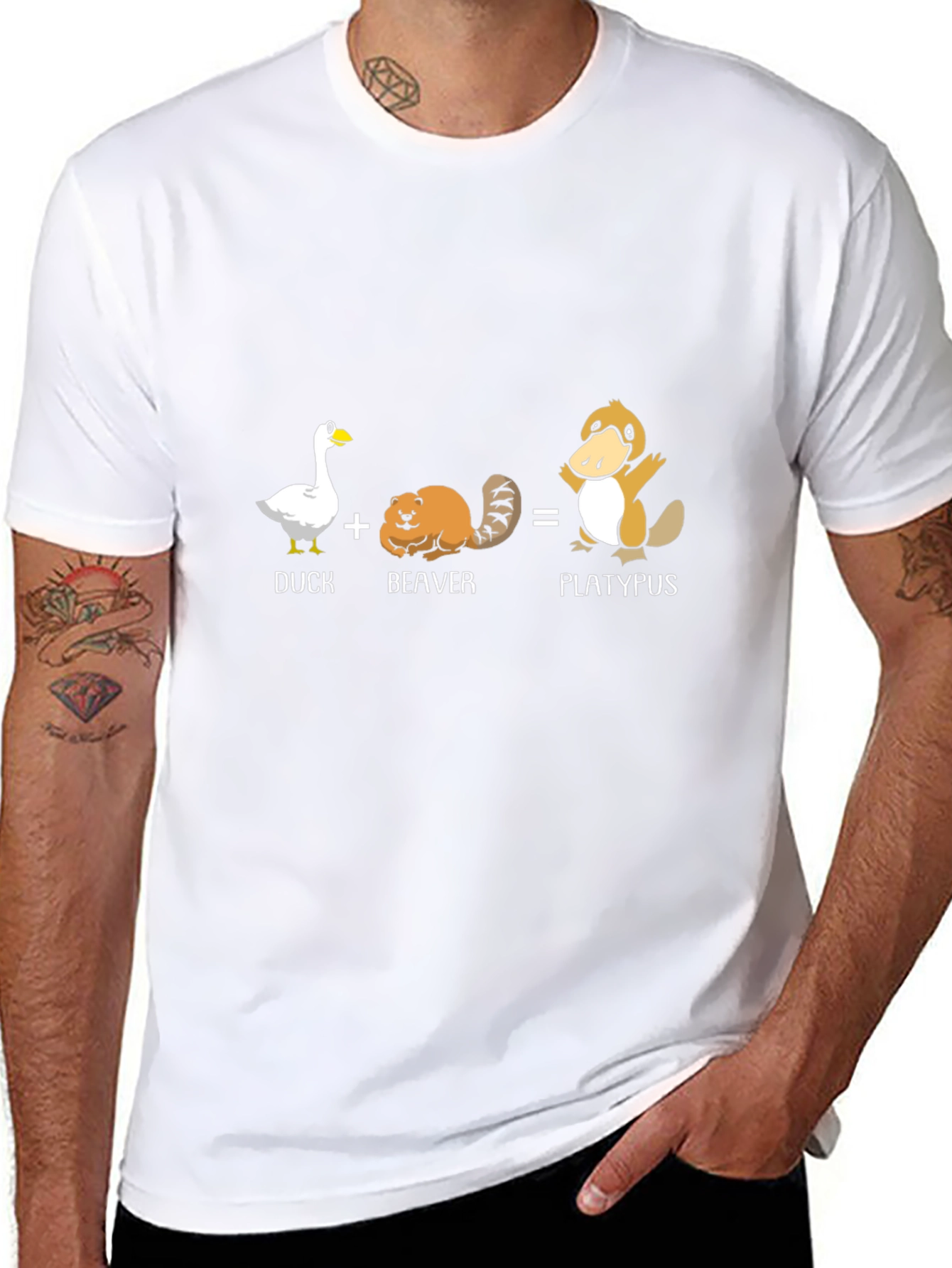 Duck Plus Beaver Equals Platypus Graphic T-Shirt