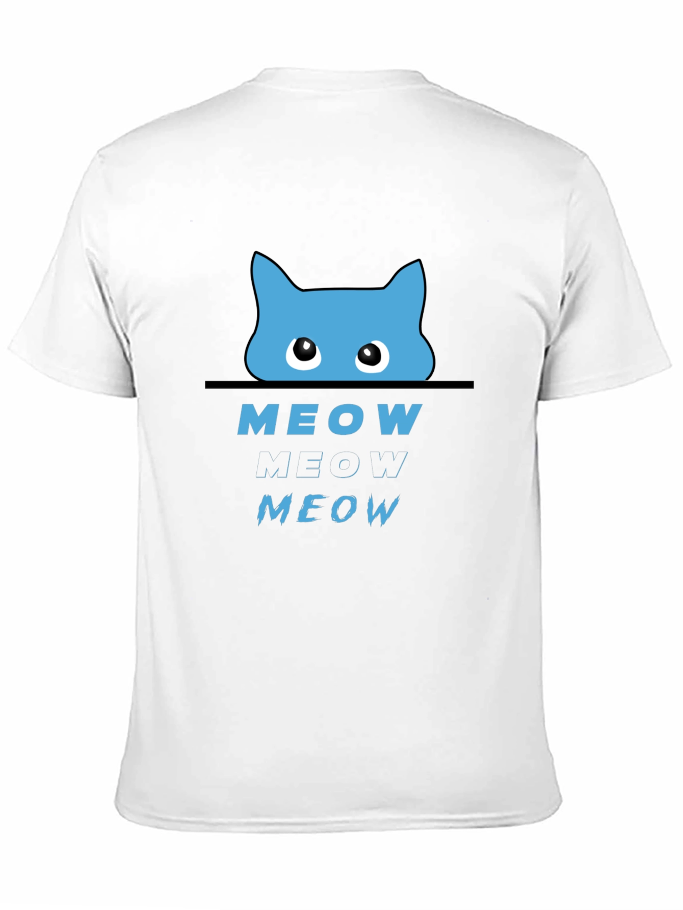 Meow Cat Graphic T-Shirt - Black