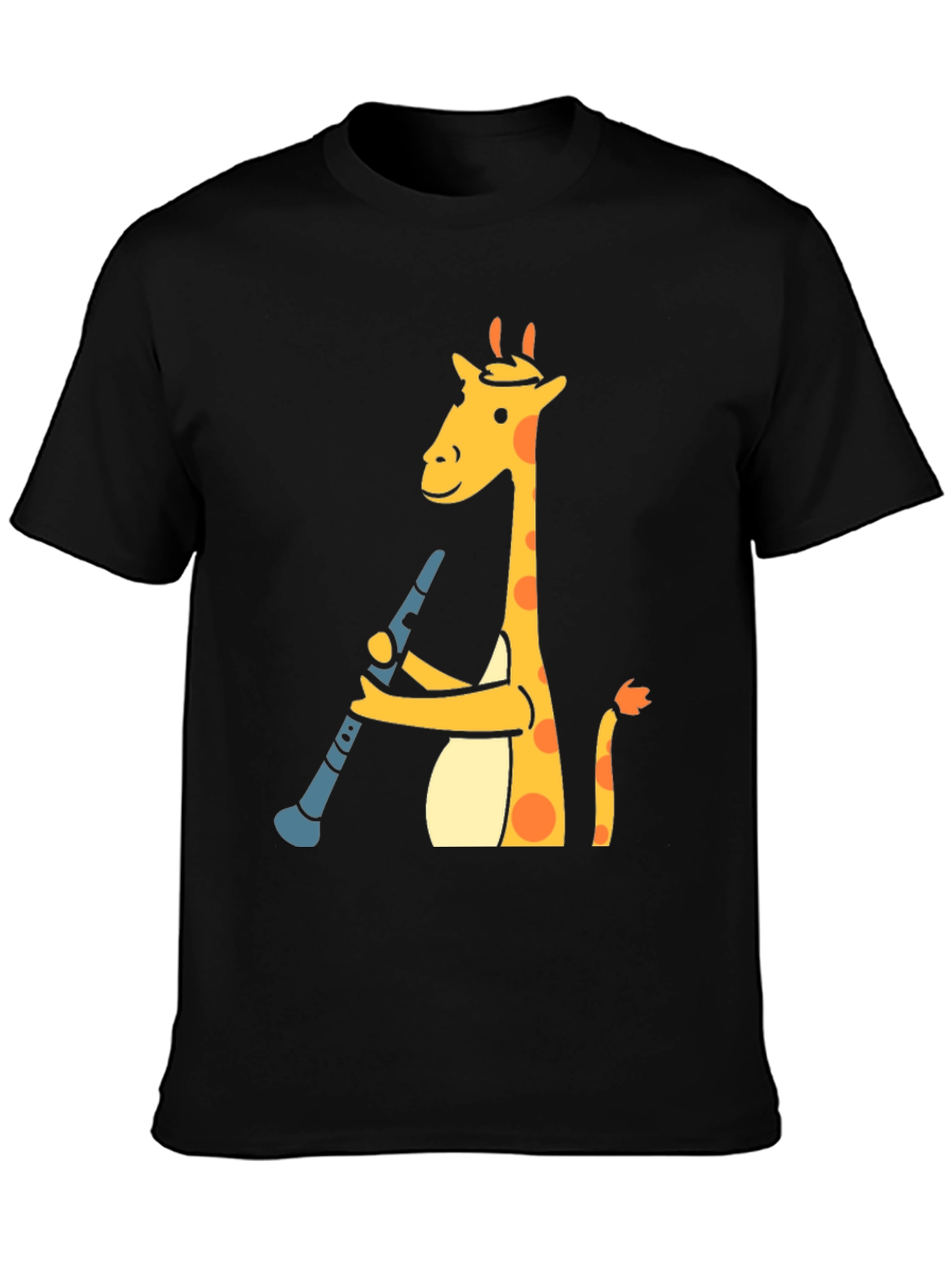 Giraffe Clarinet Player T-Shirt - Black