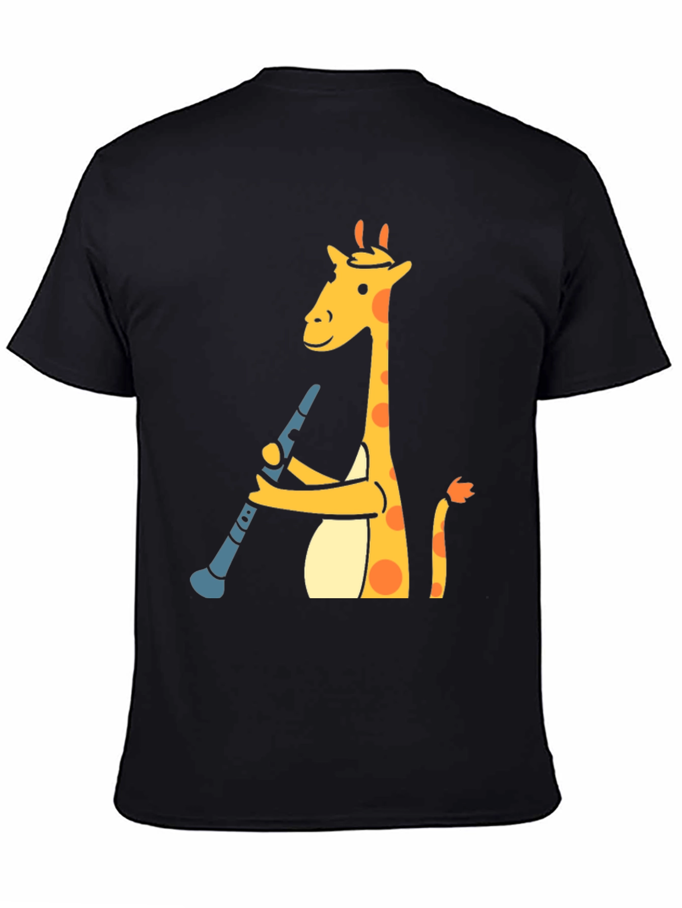 Giraffe Clarinet Player T-Shirt - Black