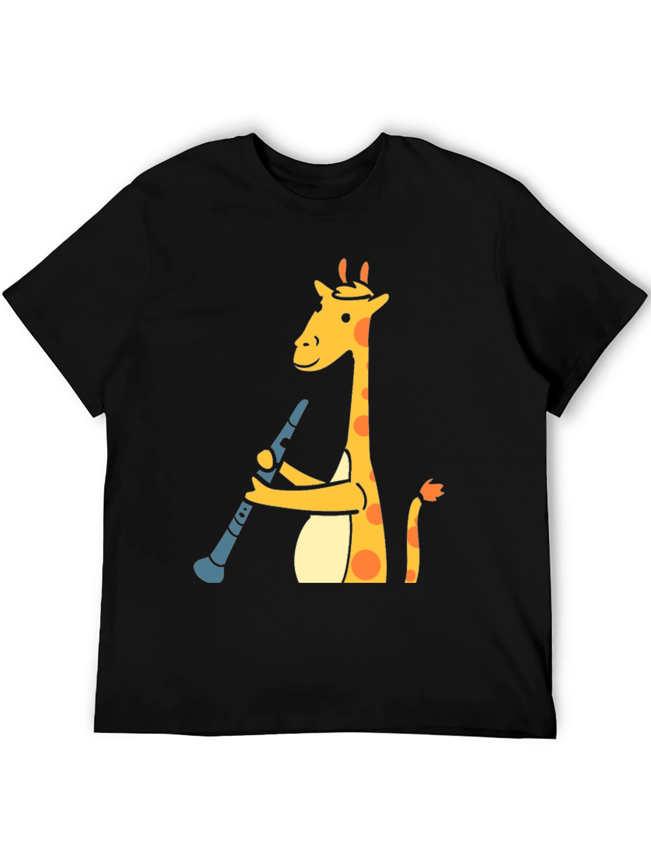Giraffe Clarinet Player T-Shirt - Black