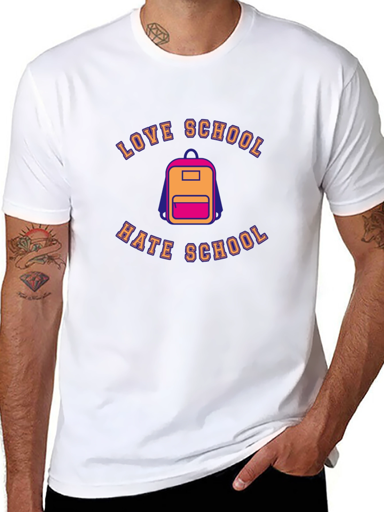 Love Hate School Backpack T-Shirt