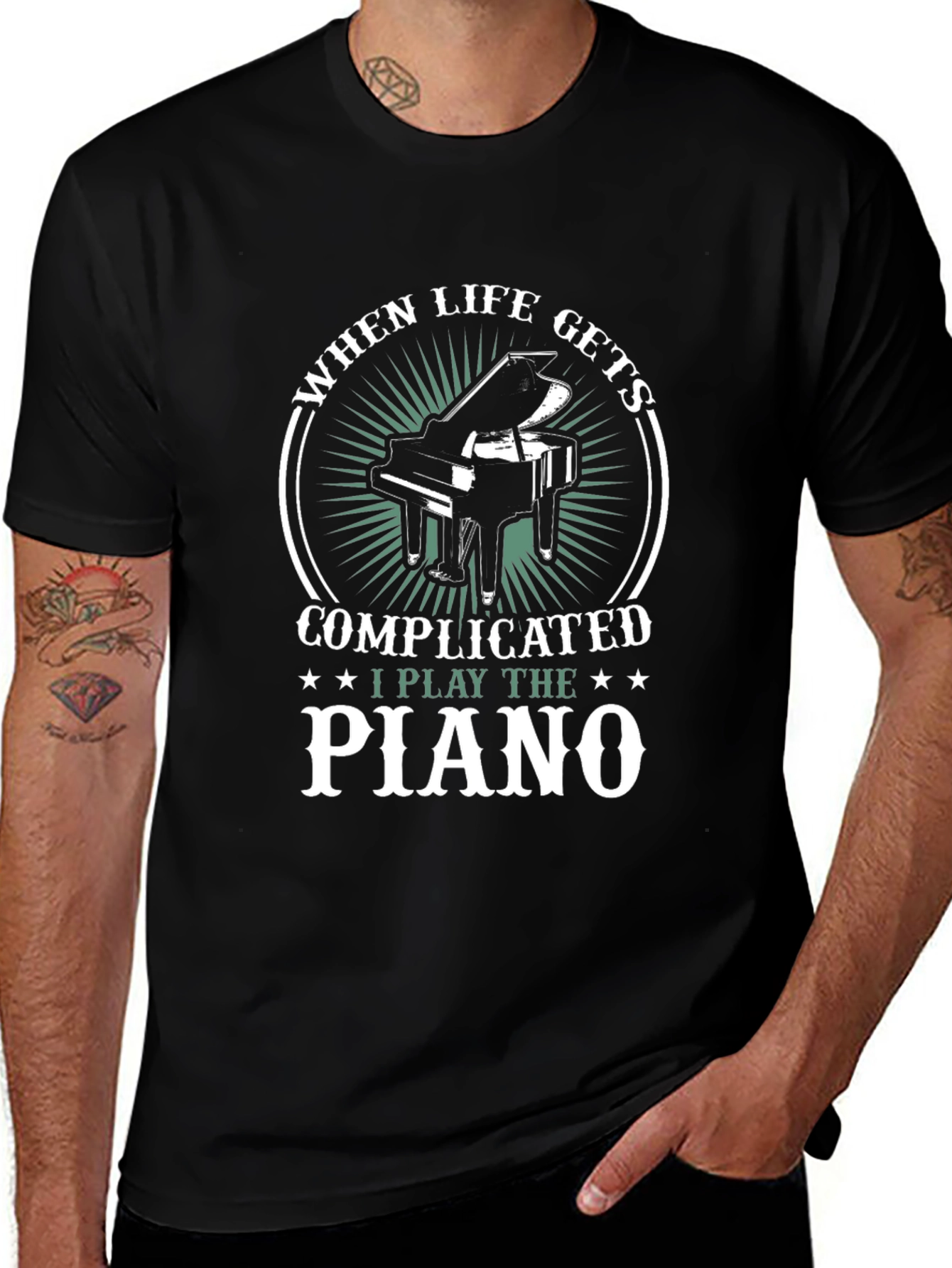 When Life Gets Complicated I Play Piano T-Shirt