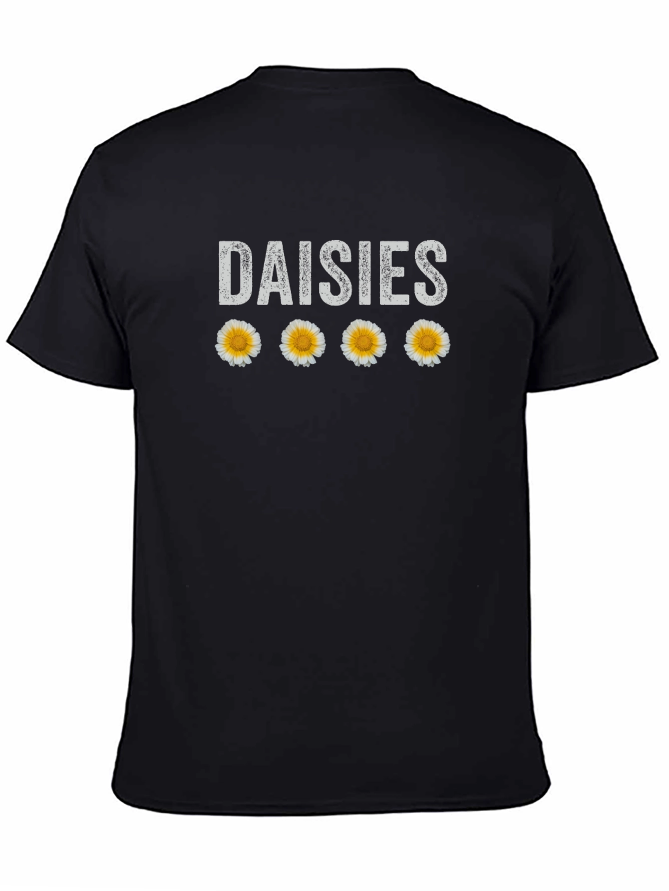 Daisies T-Shirt - Floral Graphic Tee - Black