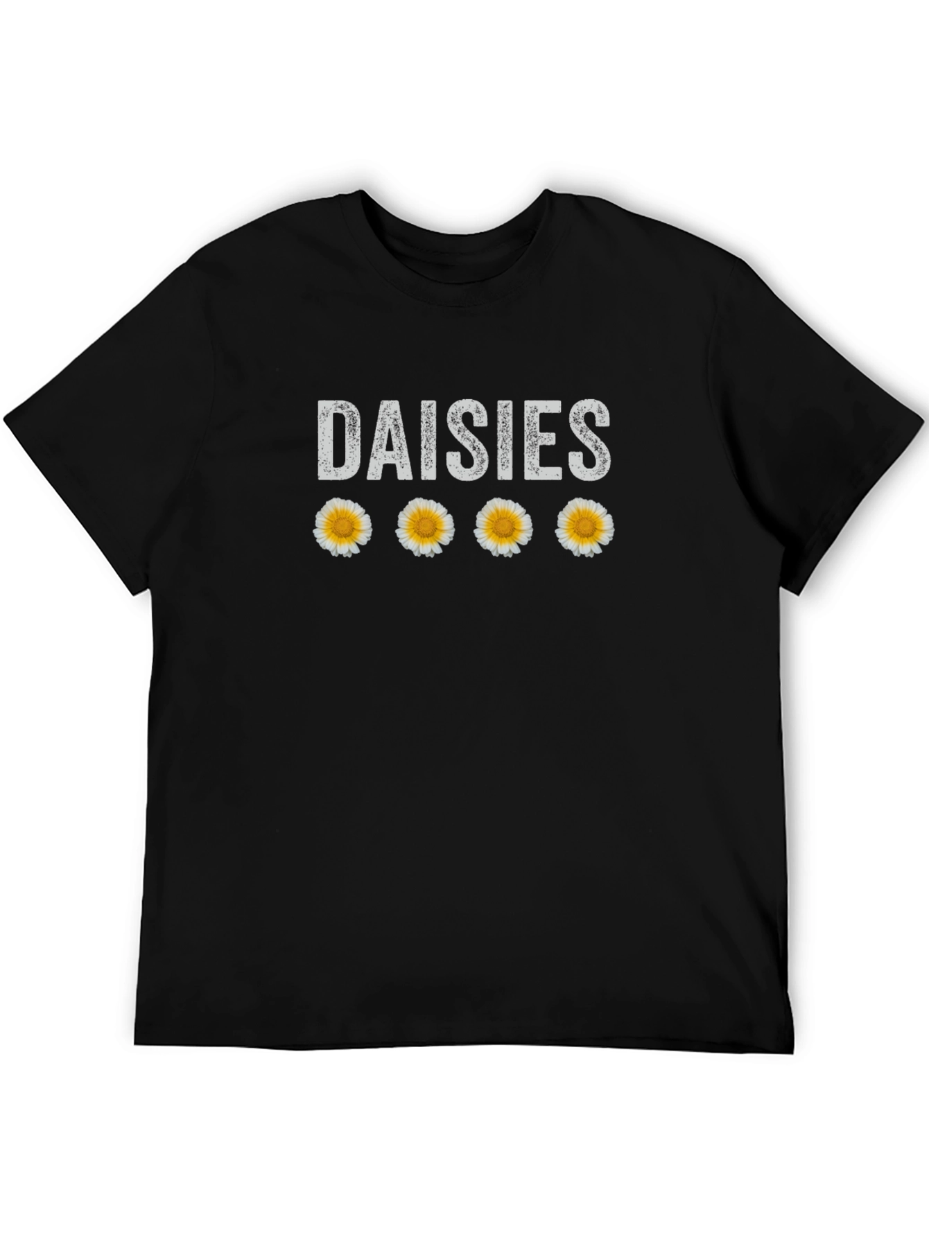 Daisies T-Shirt - Floral Graphic Tee - Black