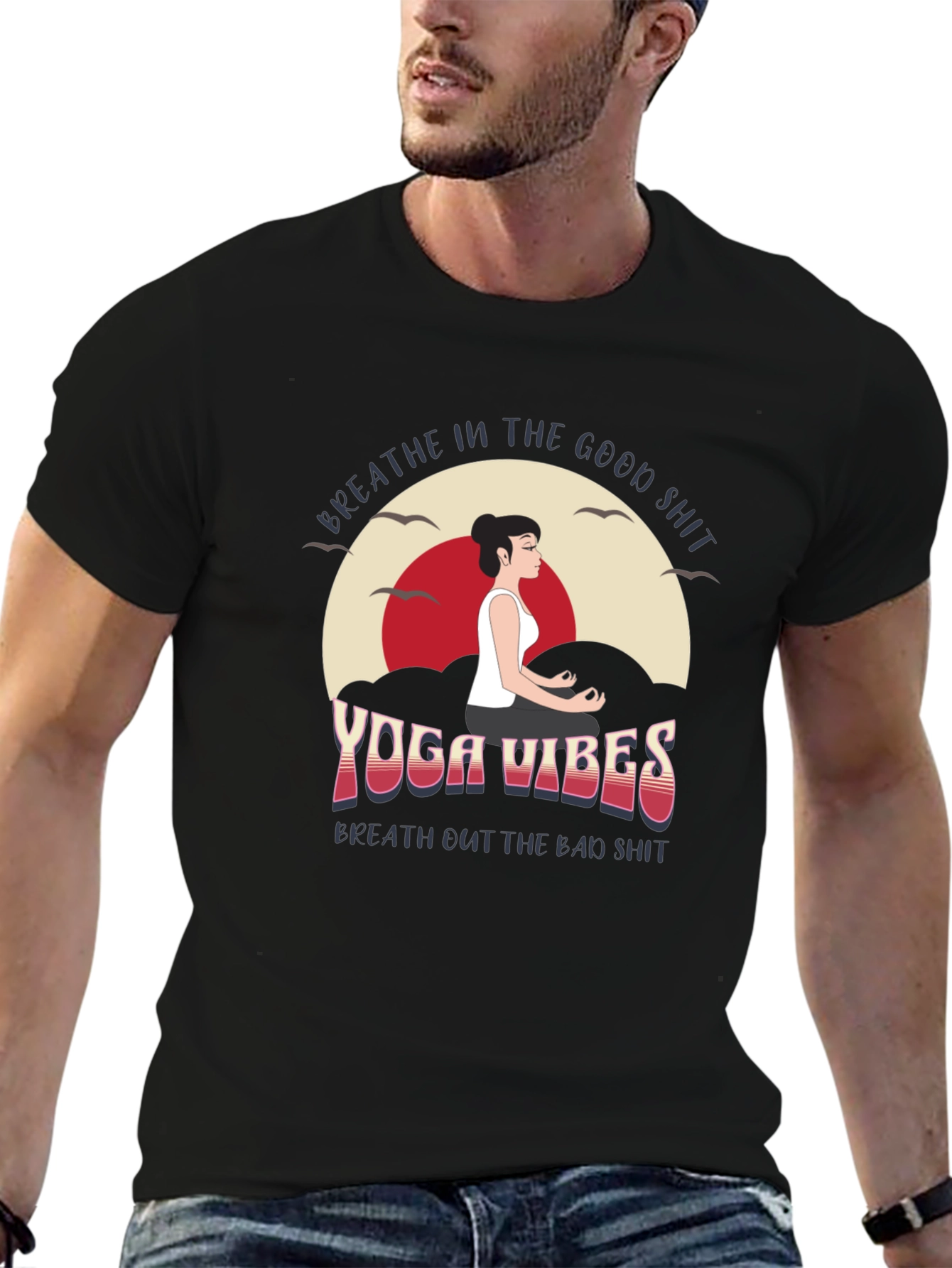 Yoga Vibes Graphic Tee - Breathe In the Good