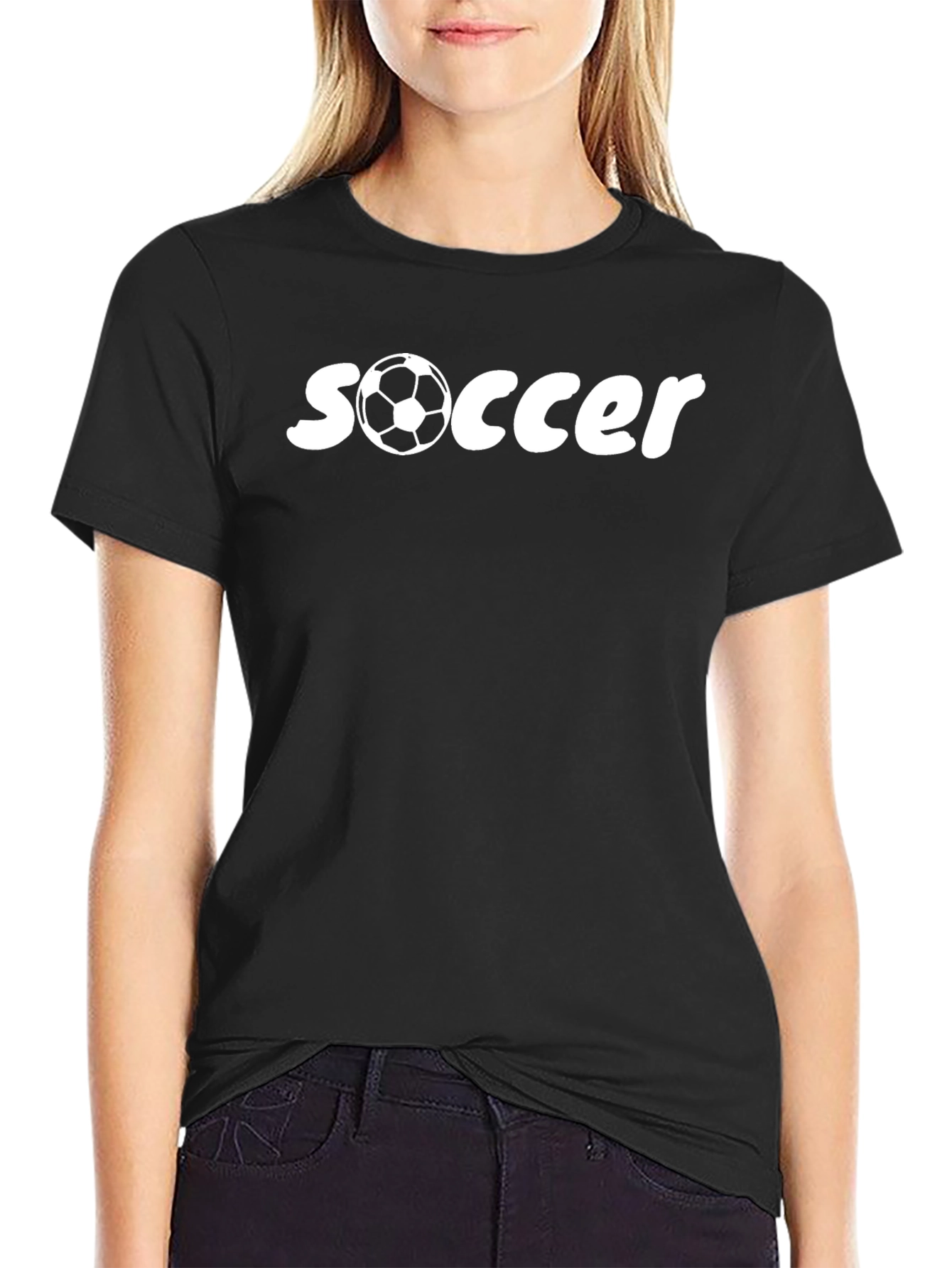 Soccer Graphic Tee - Black Cotton T-Shirt