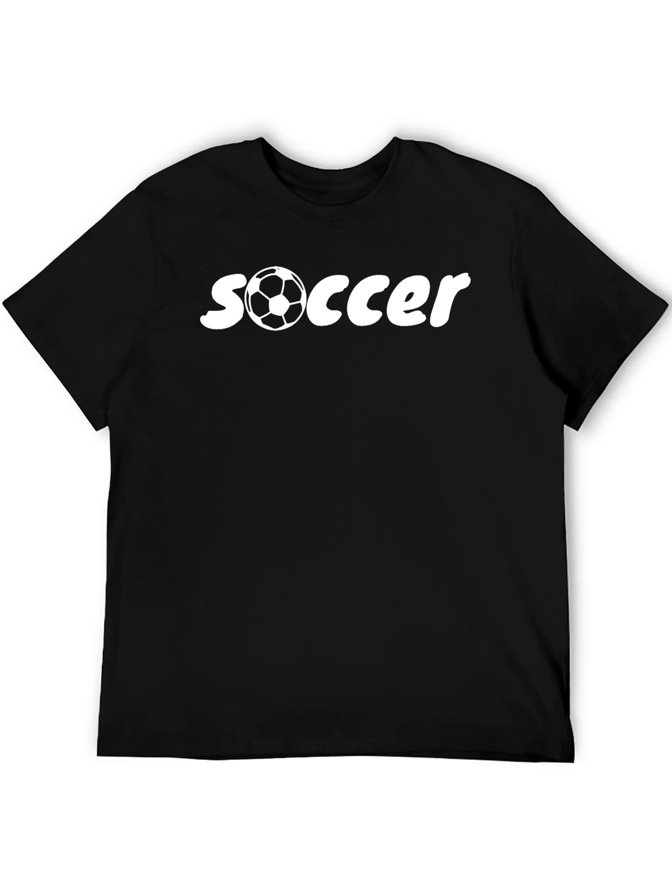 Soccer Graphic Tee - Black Cotton T-Shirt