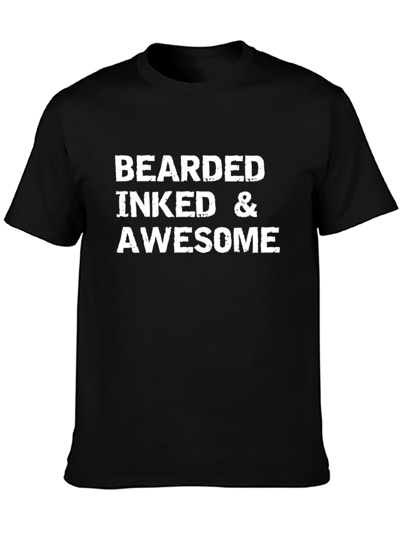 Bearded Inked & Awesome Black T-Shirt