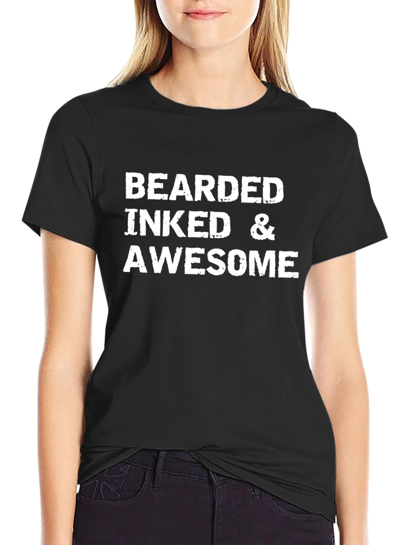 Bearded Inked & Awesome Black T-Shirt