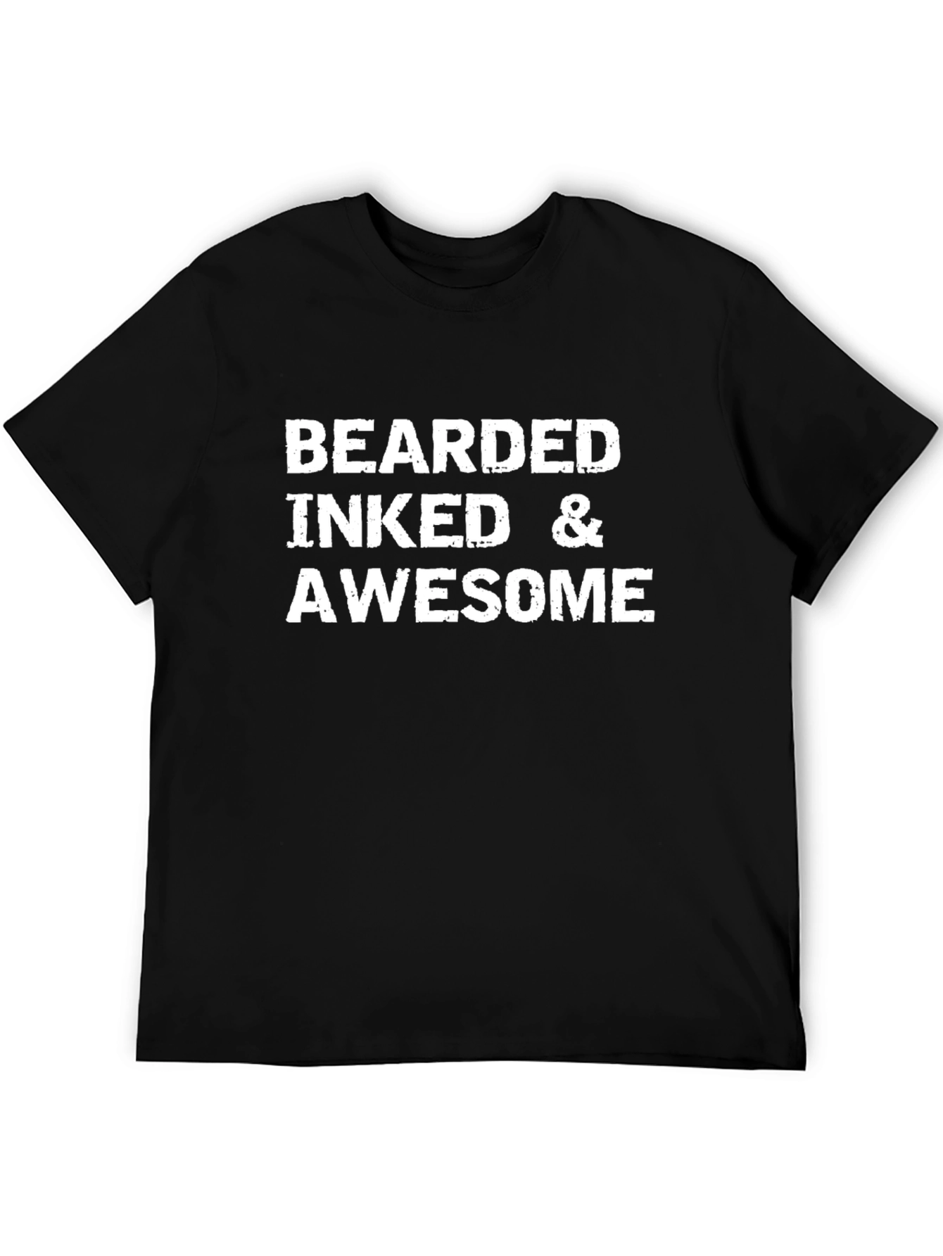 Bearded Inked & Awesome Black T-Shirt