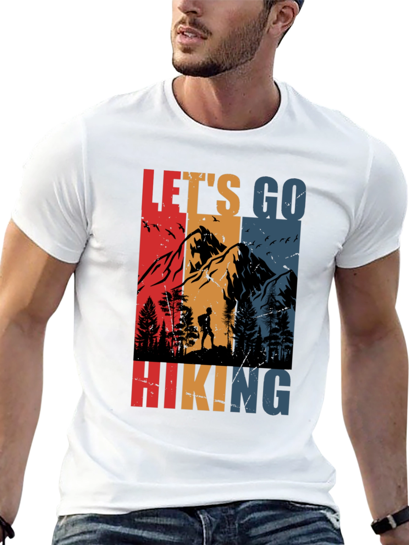 Lets Go Hiking Tee - Mountain Adventure