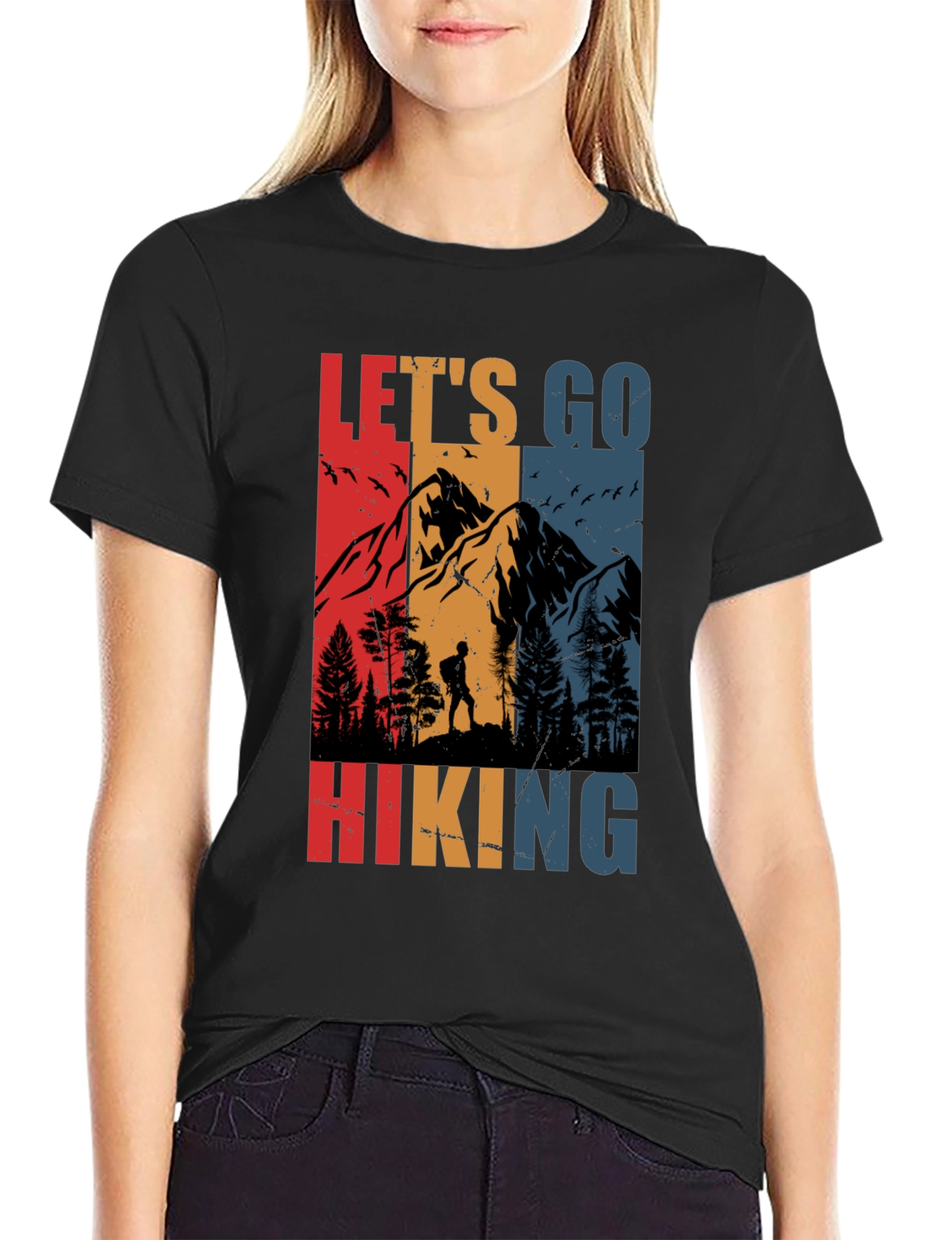 Lets Go Hiking Tee - Mountain Adventure