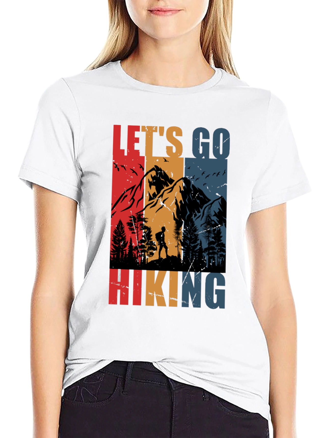 Lets Go Hiking Tee - Mountain Adventure