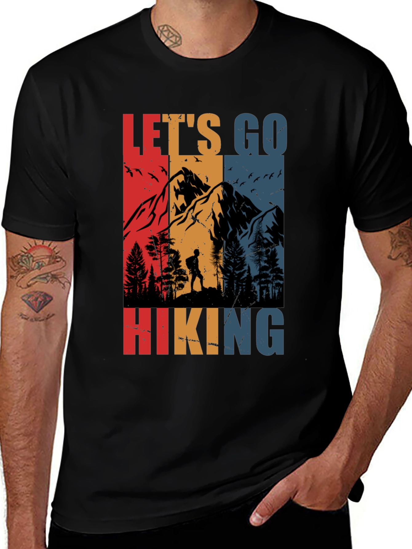 Lets Go Hiking Tee - Mountain Adventure