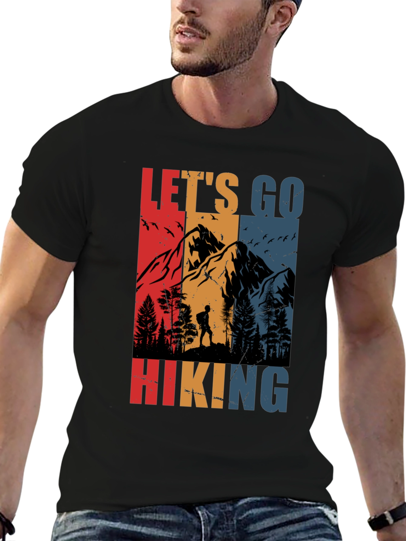 Lets Go Hiking Tee - Mountain Adventure