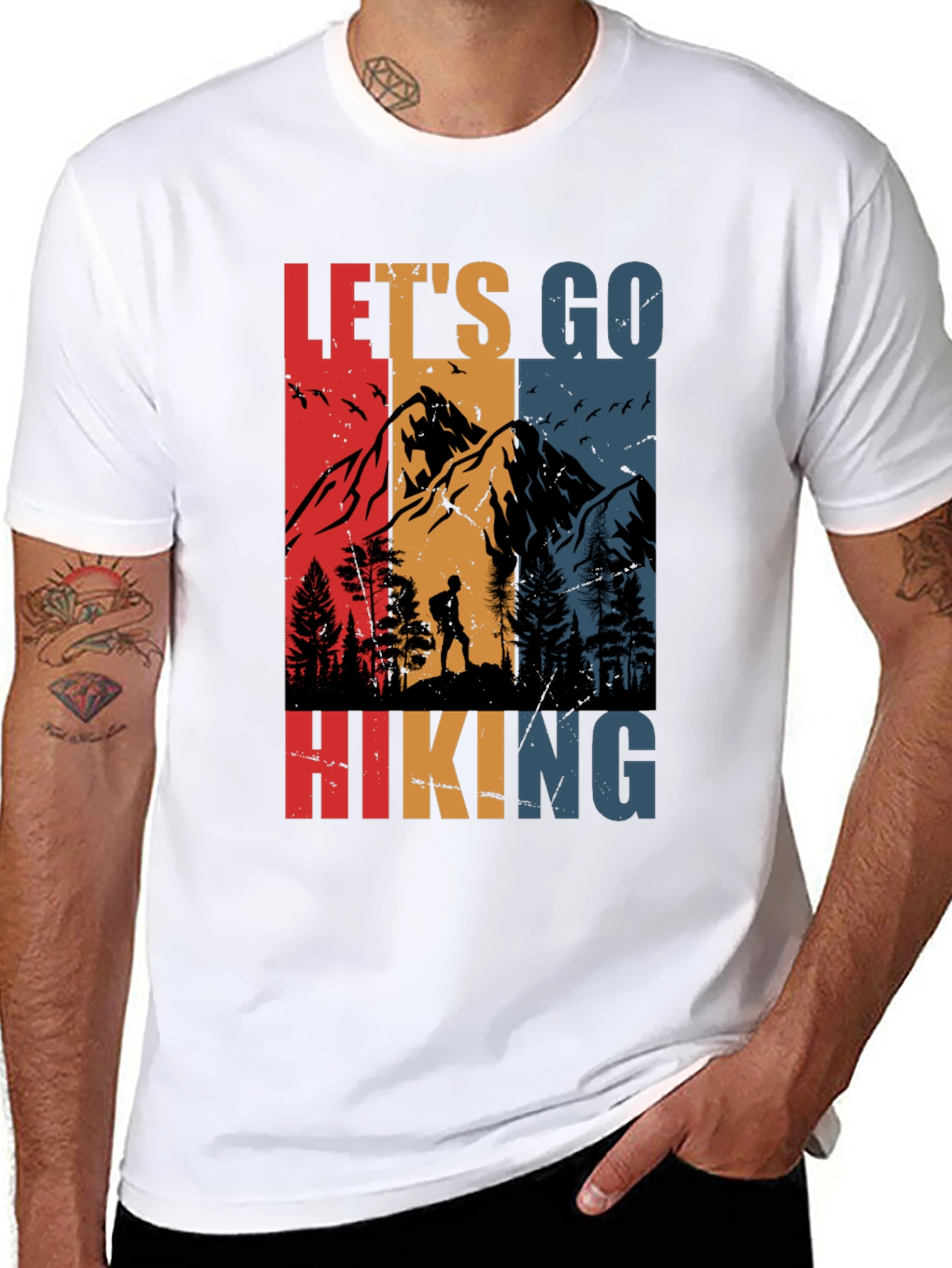 Lets Go Hiking Tee - Mountain Adventure