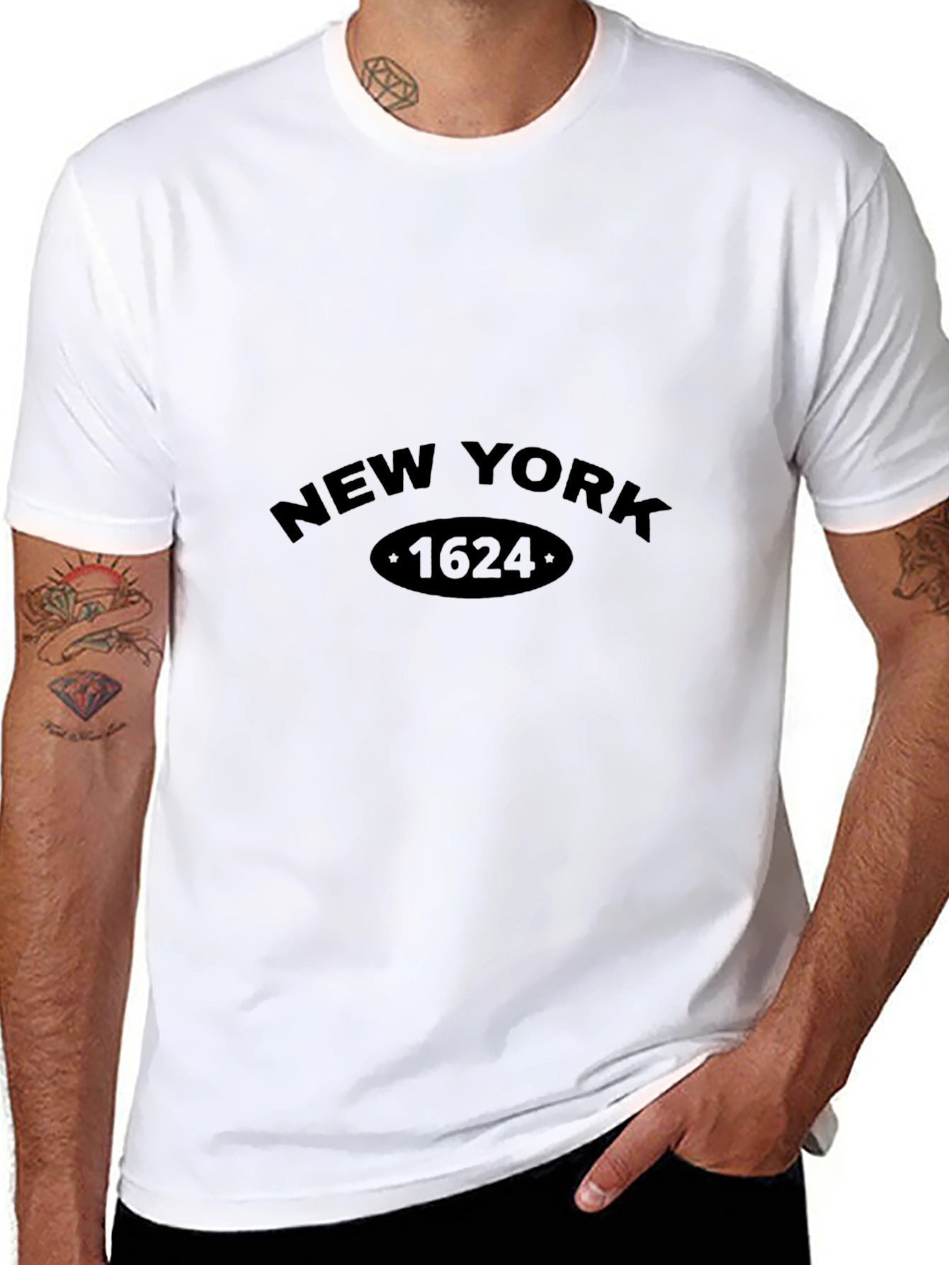 New York 1624 Black Graphic Tee