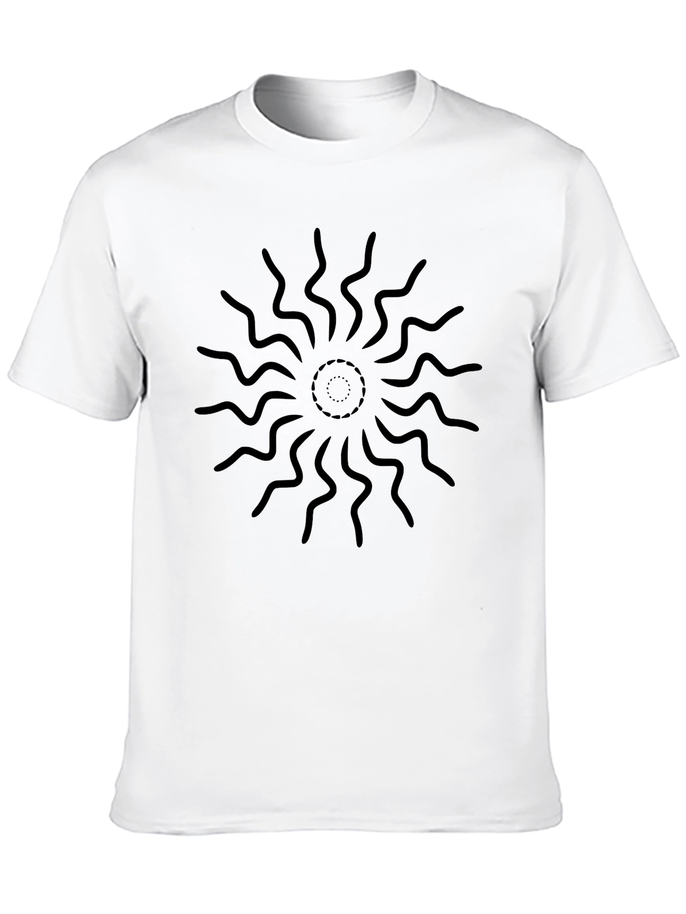 Black Graphic Tee - Sunburst Design