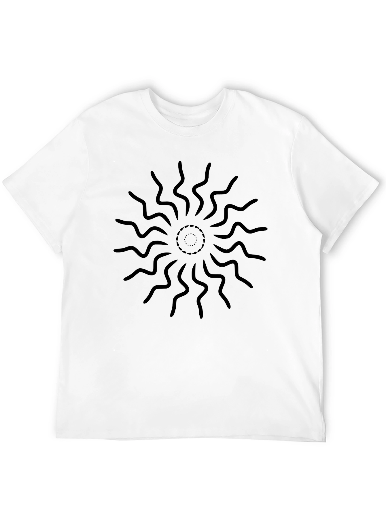 Black Graphic Tee - Sunburst Design