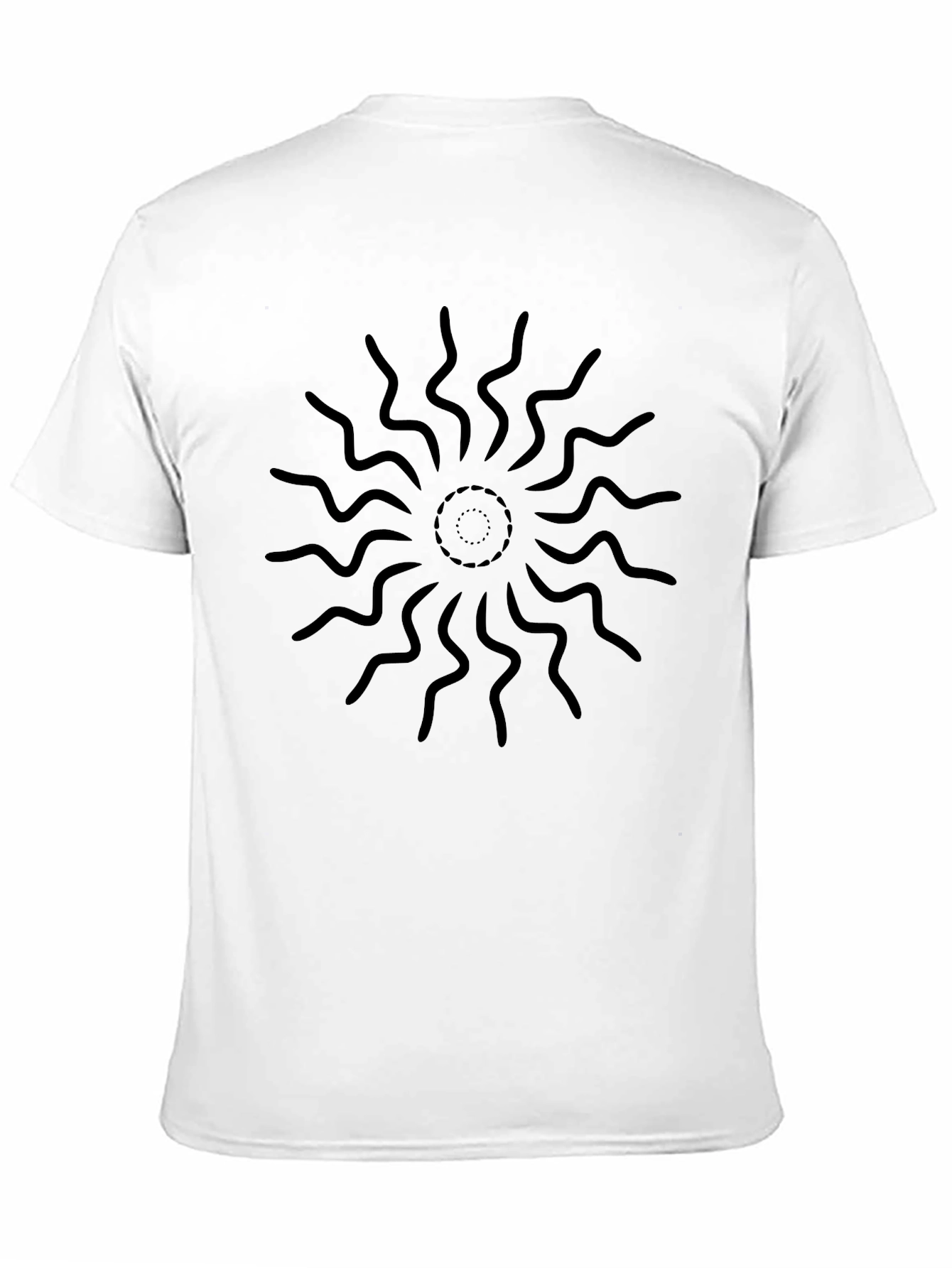 Black Graphic Tee - Sunburst Design