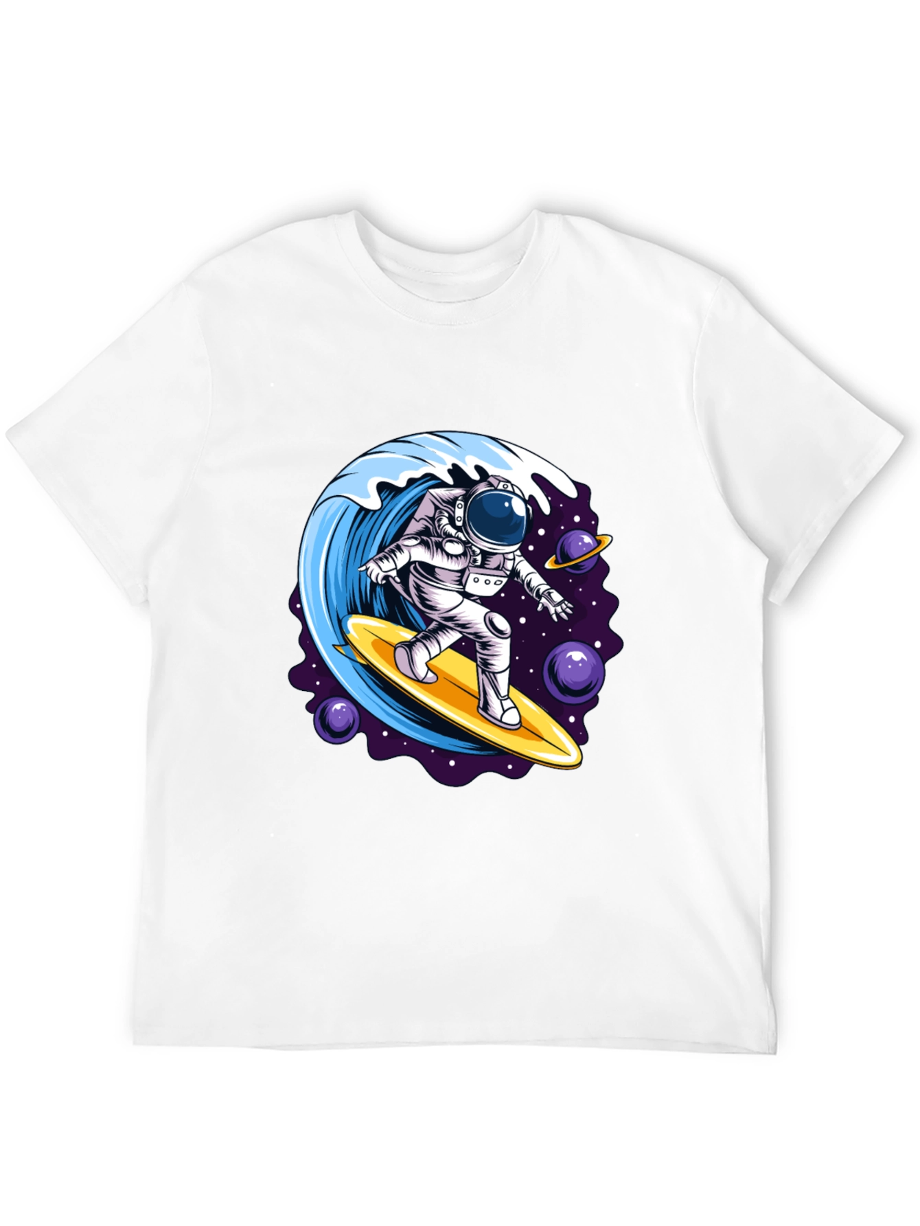Astronaut Surfing Wave Graphic T-Shirt