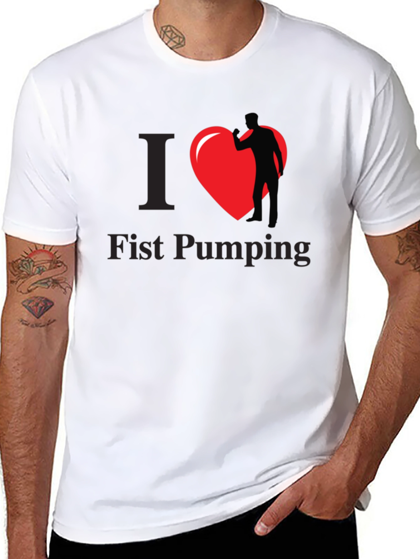 I Heart Fist Pumping Black T-Shirt