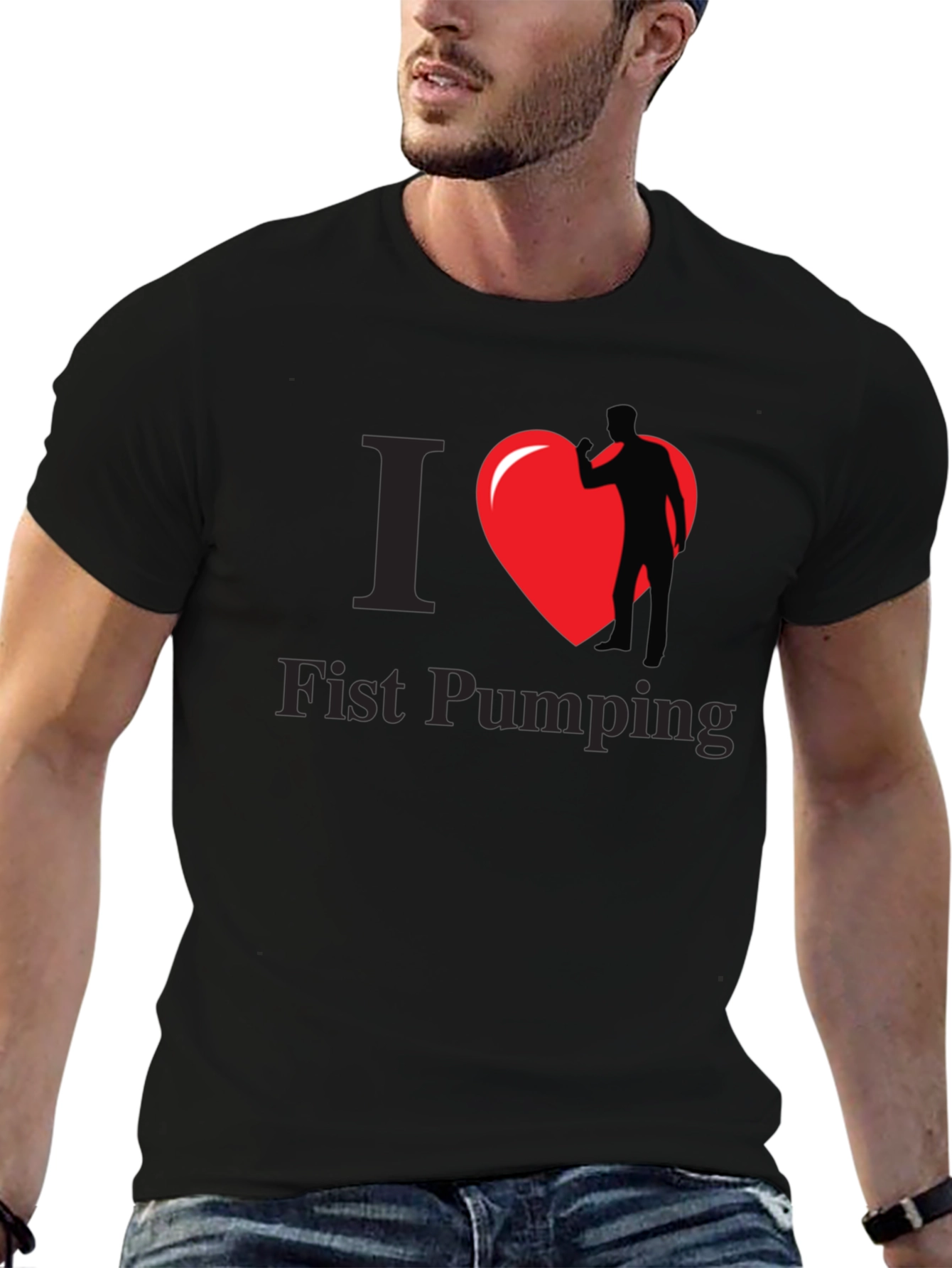 I Heart Fist Pumping Black T-Shirt