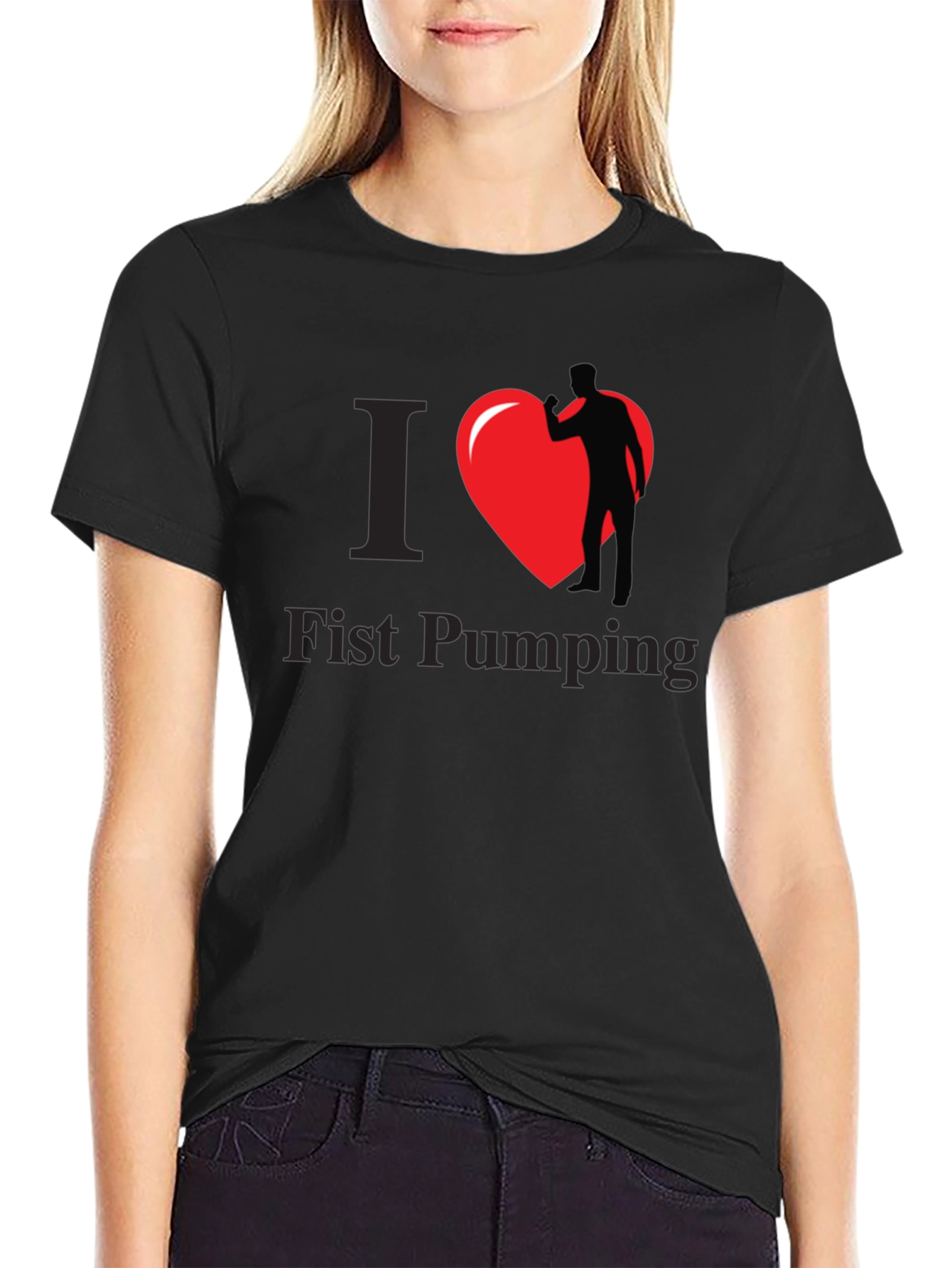 I Heart Fist Pumping Black T-Shirt