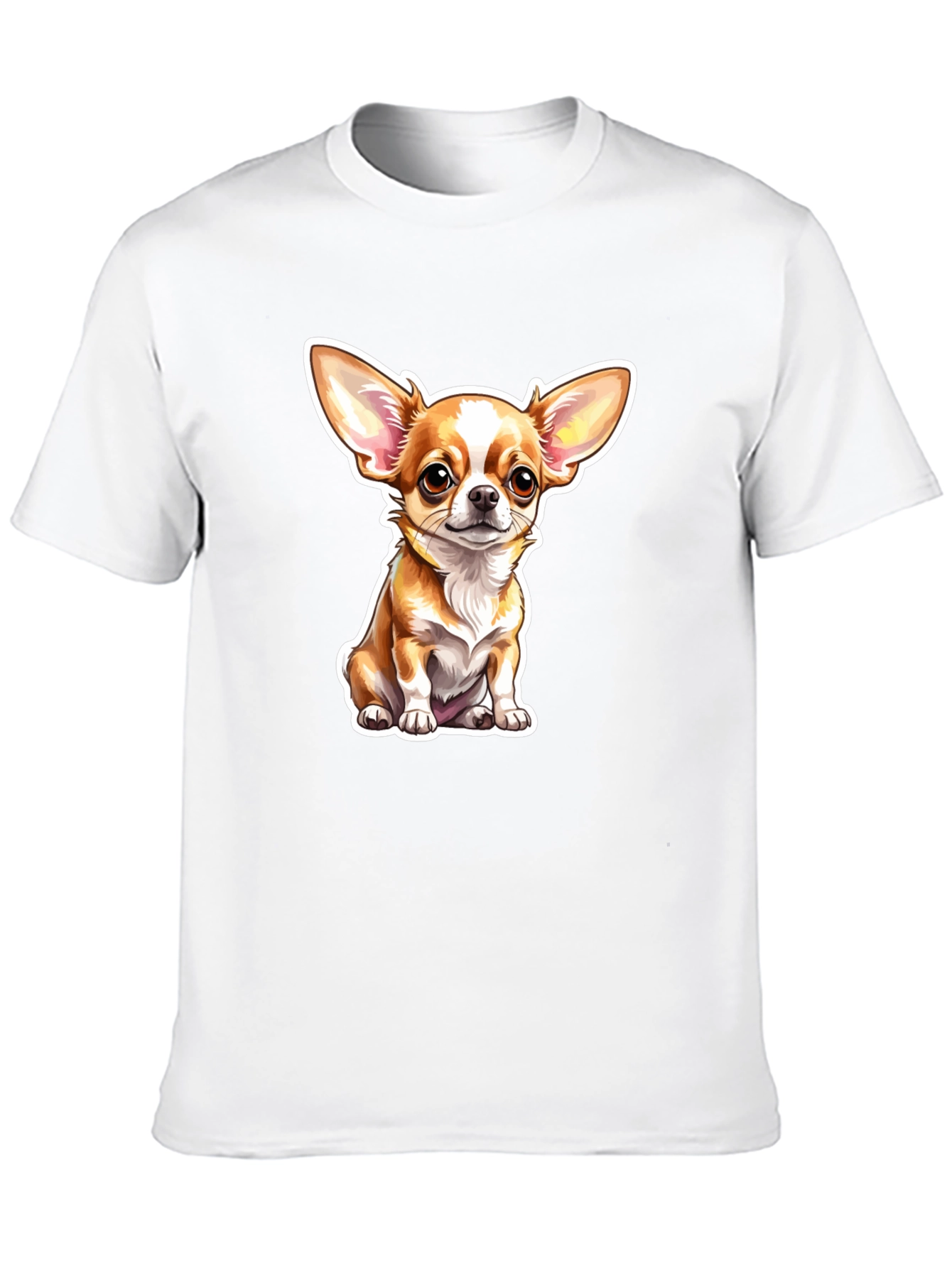 Chihuahua Dog Cartoon Graphic Black T-Shirt