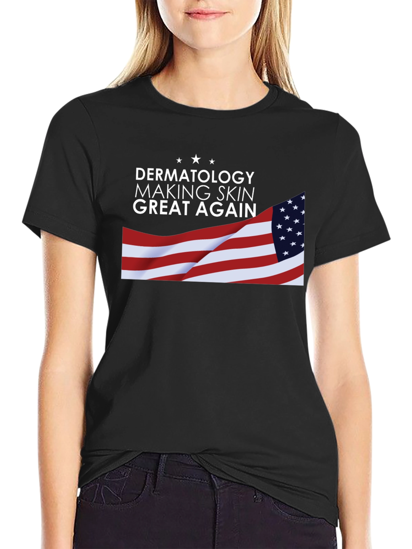 Dermatology Skin T-Shirt USA Flag Graphic Tee